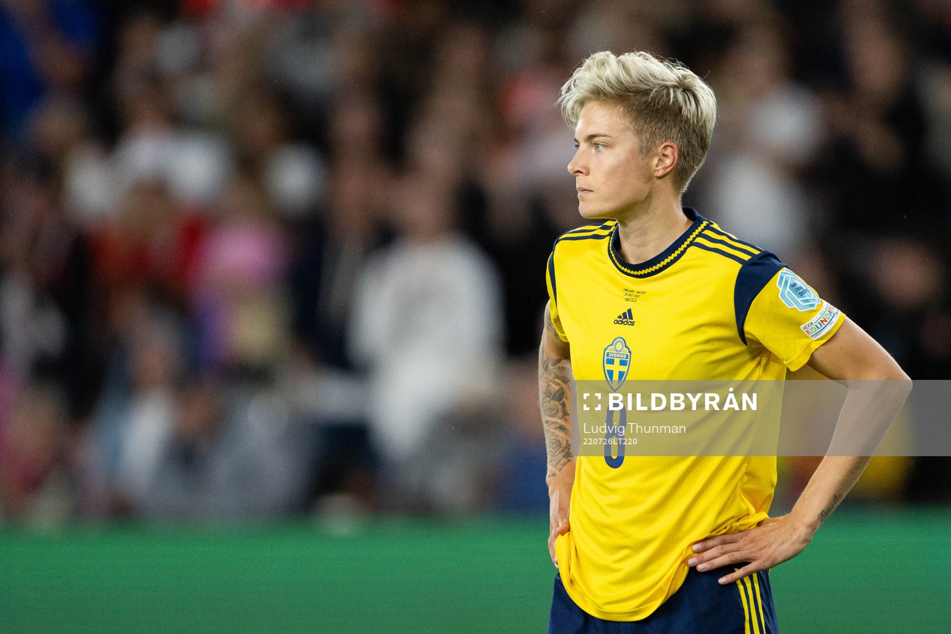 Lina Hurtig of Sweden looks dejected