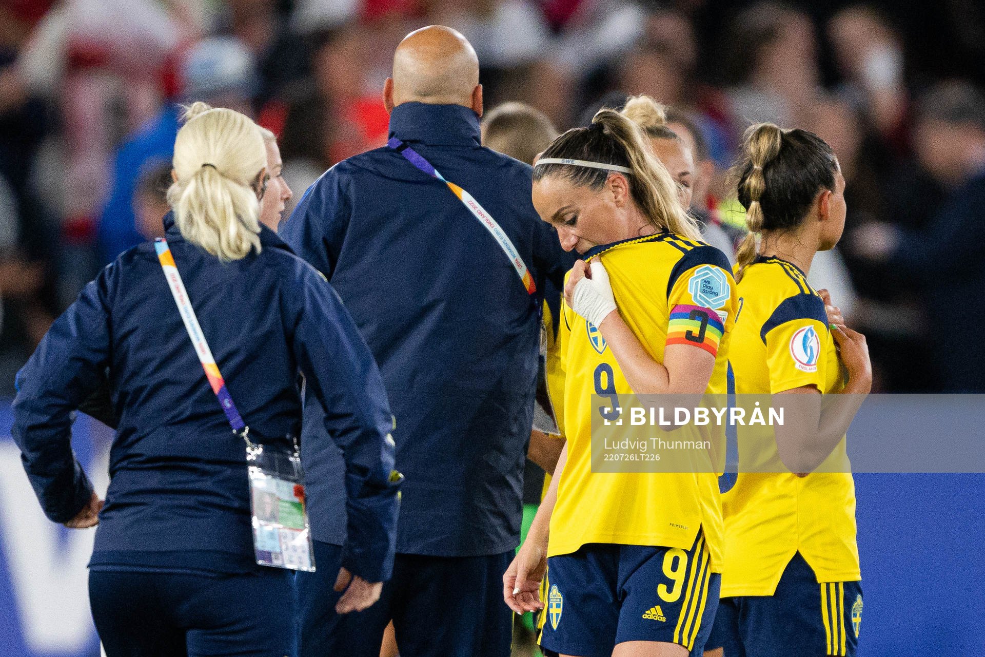 Kosovare Asllani of Sweden looks dejected