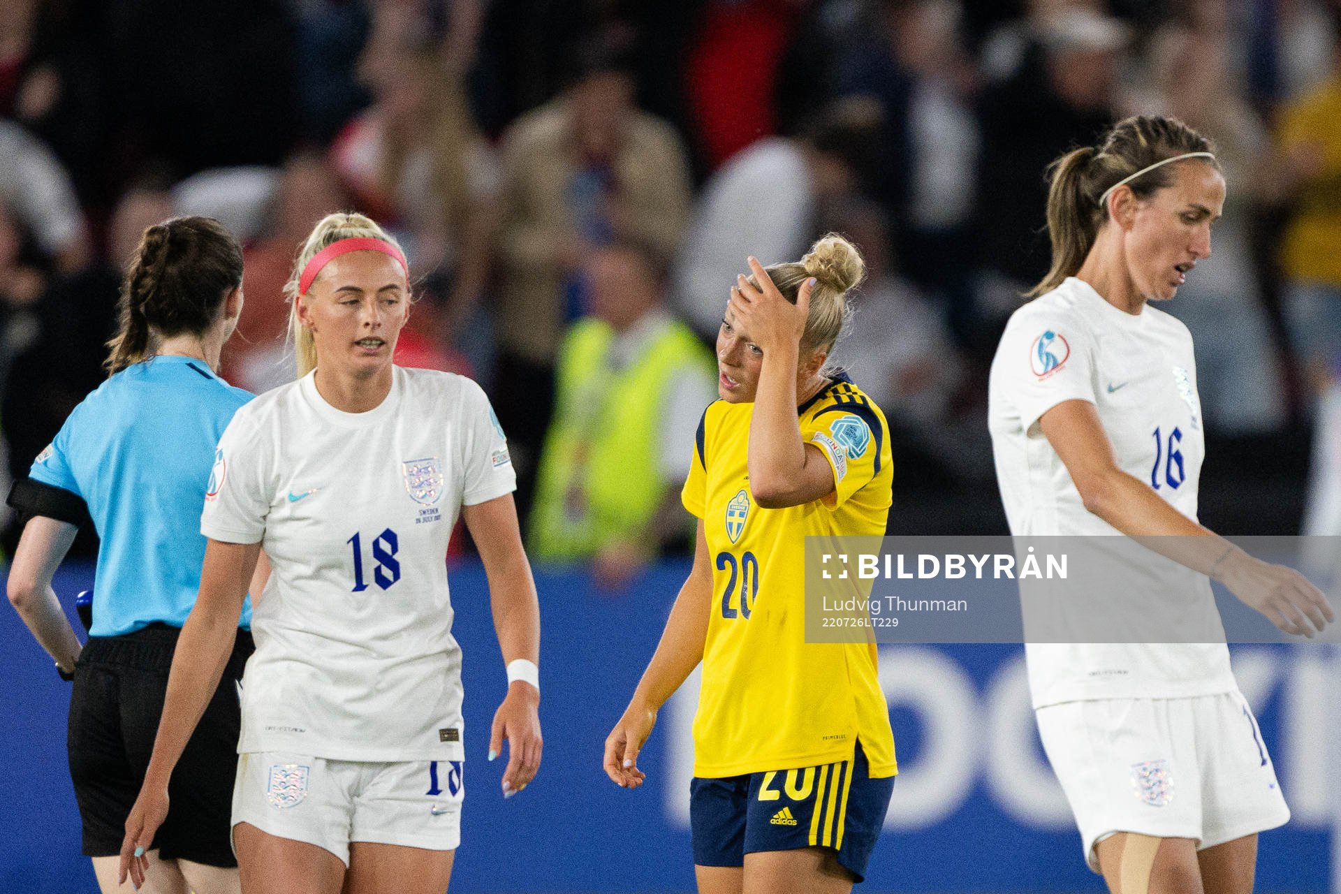 Hanna Bennison of Sweden looks dejected