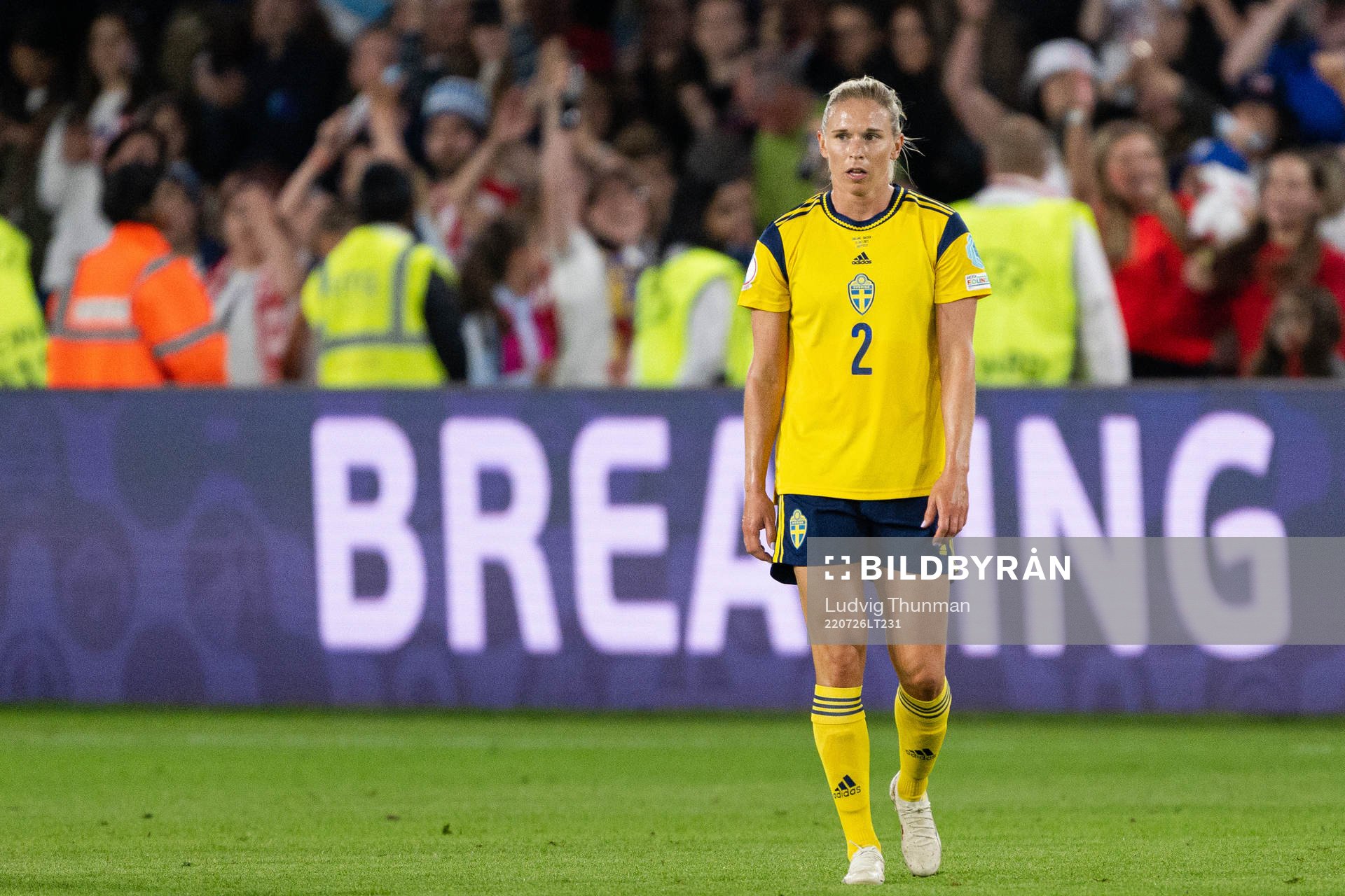 Jonna Andersson of Sweden looks dejected