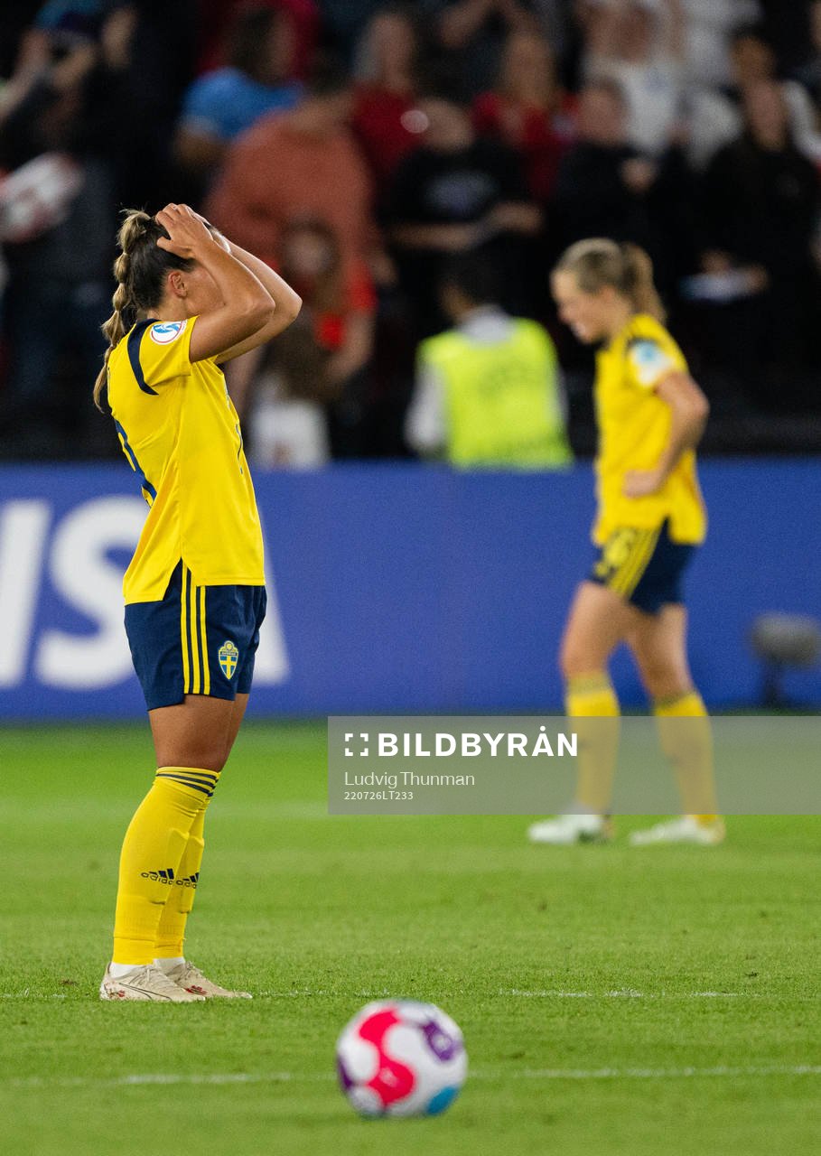 Johanna Rytting Kaneryd of Sweden looks dejected