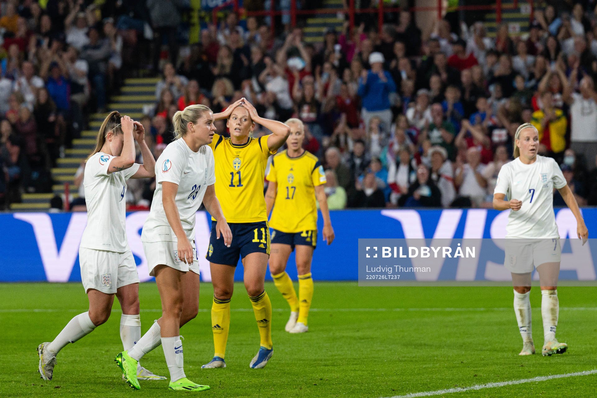 Stina Blackstenius of Sweden looks dejected