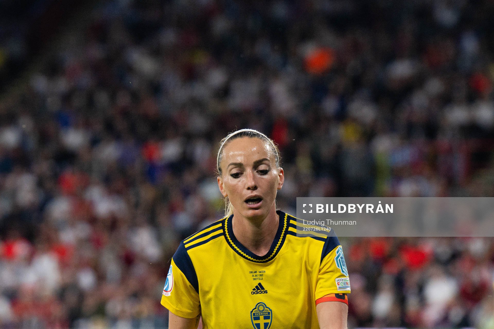 Kosovare Asllani of Sweden looks dejected