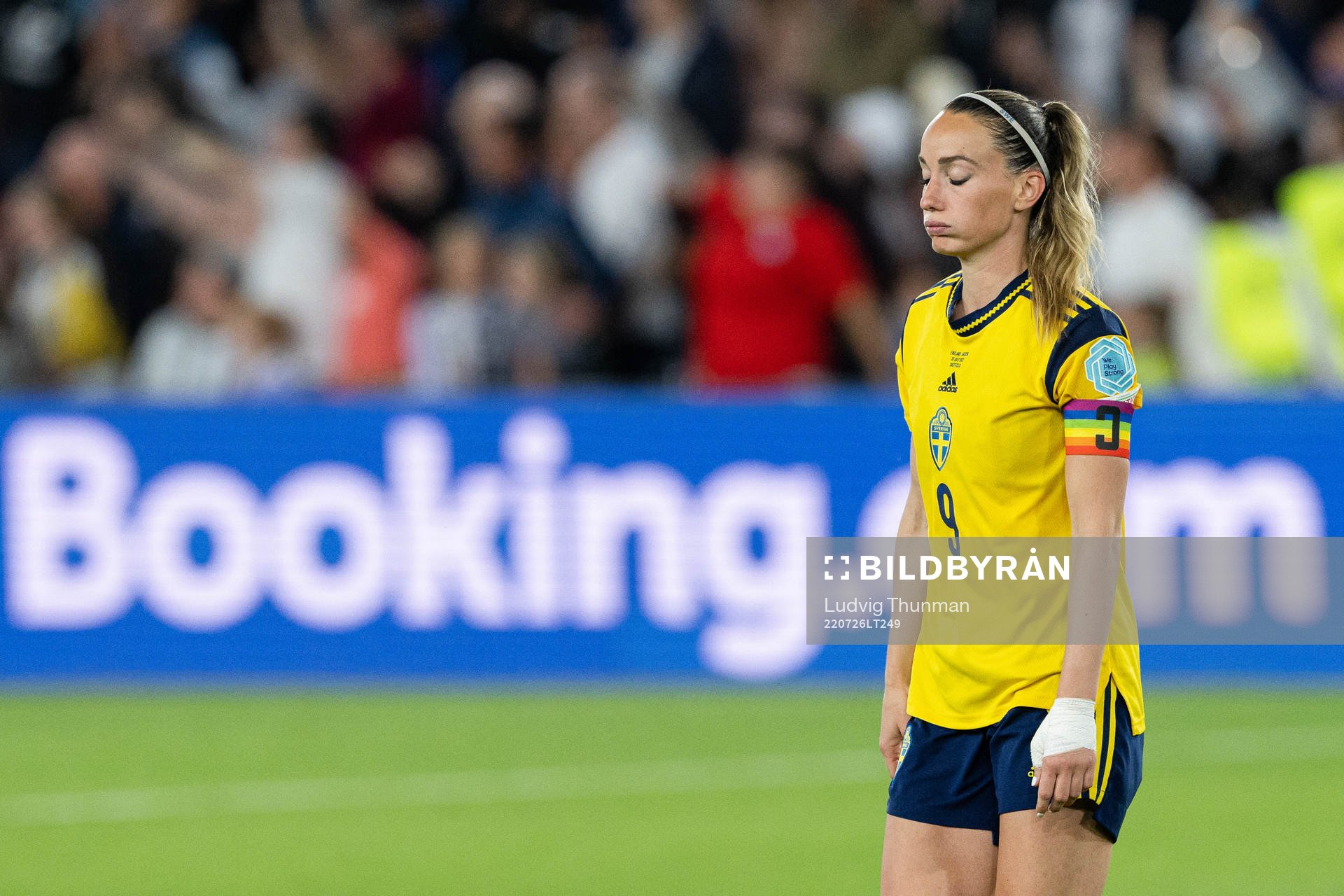 Kosovare Asllani of Sweden looks dejected
