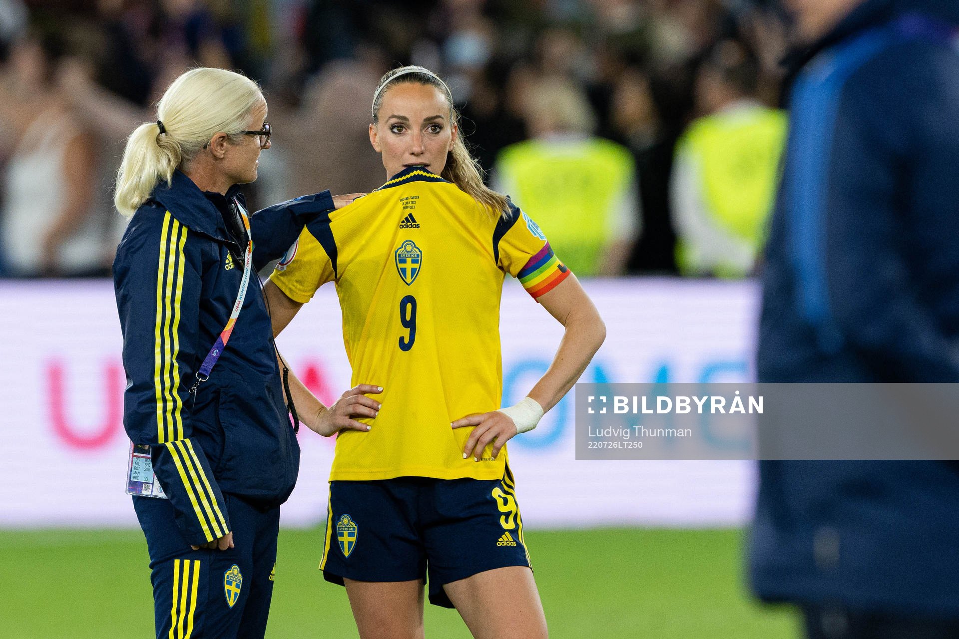 Kosovare Asllani of Sweden looks dejected