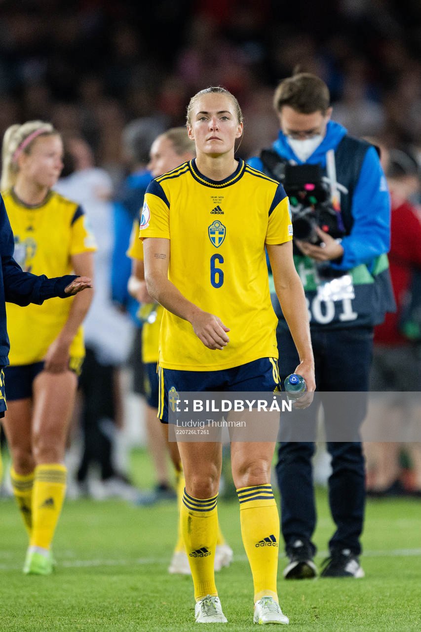 Magdalena Eriksson of Sweden looks dejected