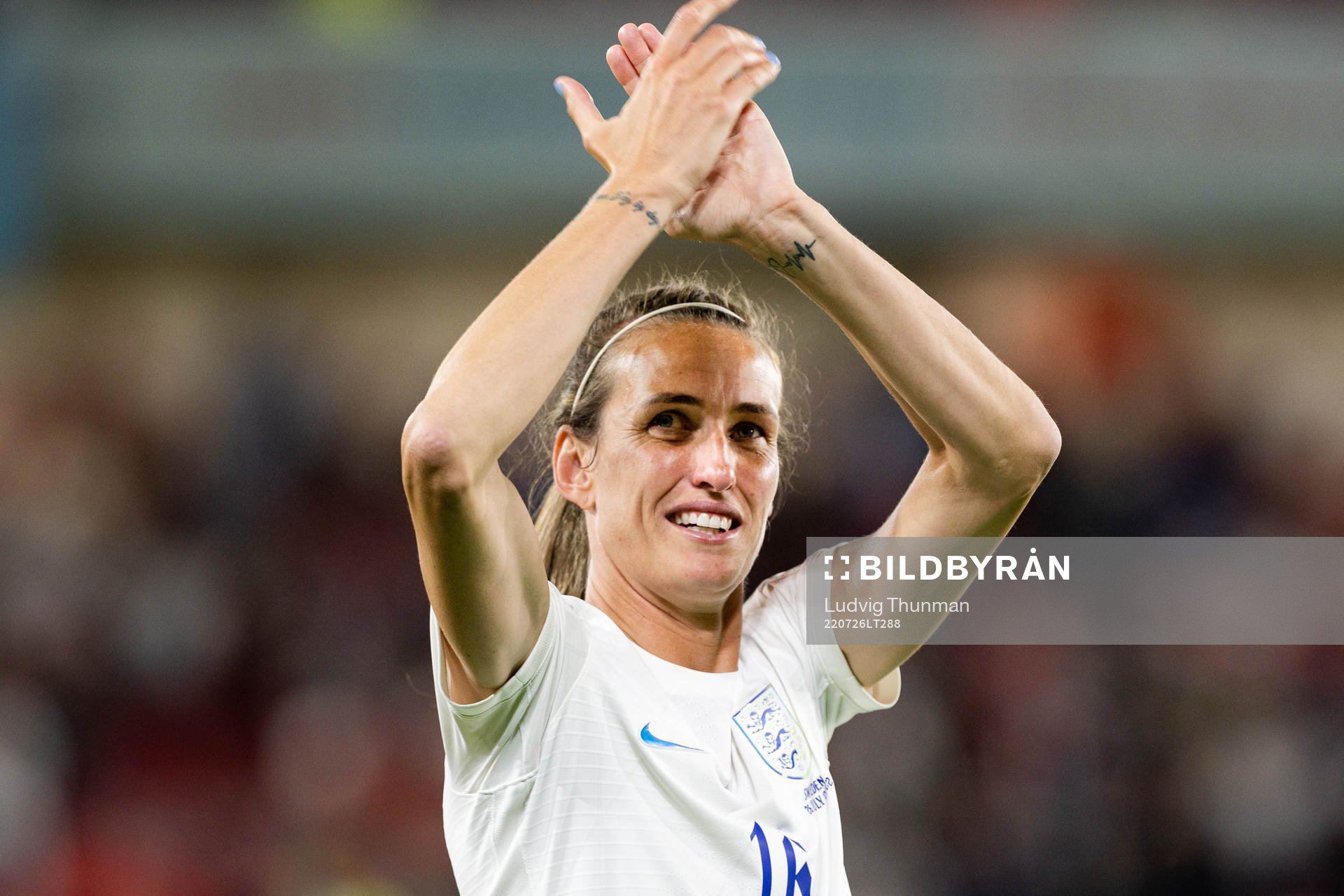 Jill Scott of England celebrates