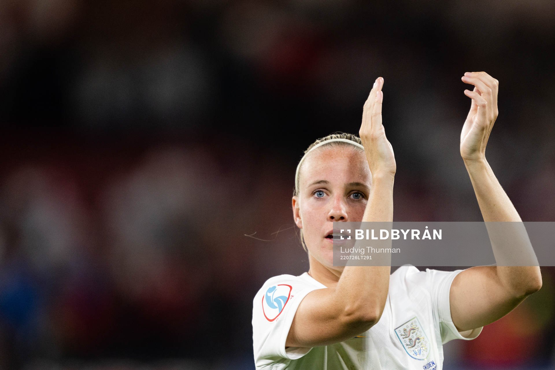 Beth Mead of England celebrates after the UEFA Women's Euro 2022 semifinal match between England and Sweden on July 26, 2022 in Sheffield.