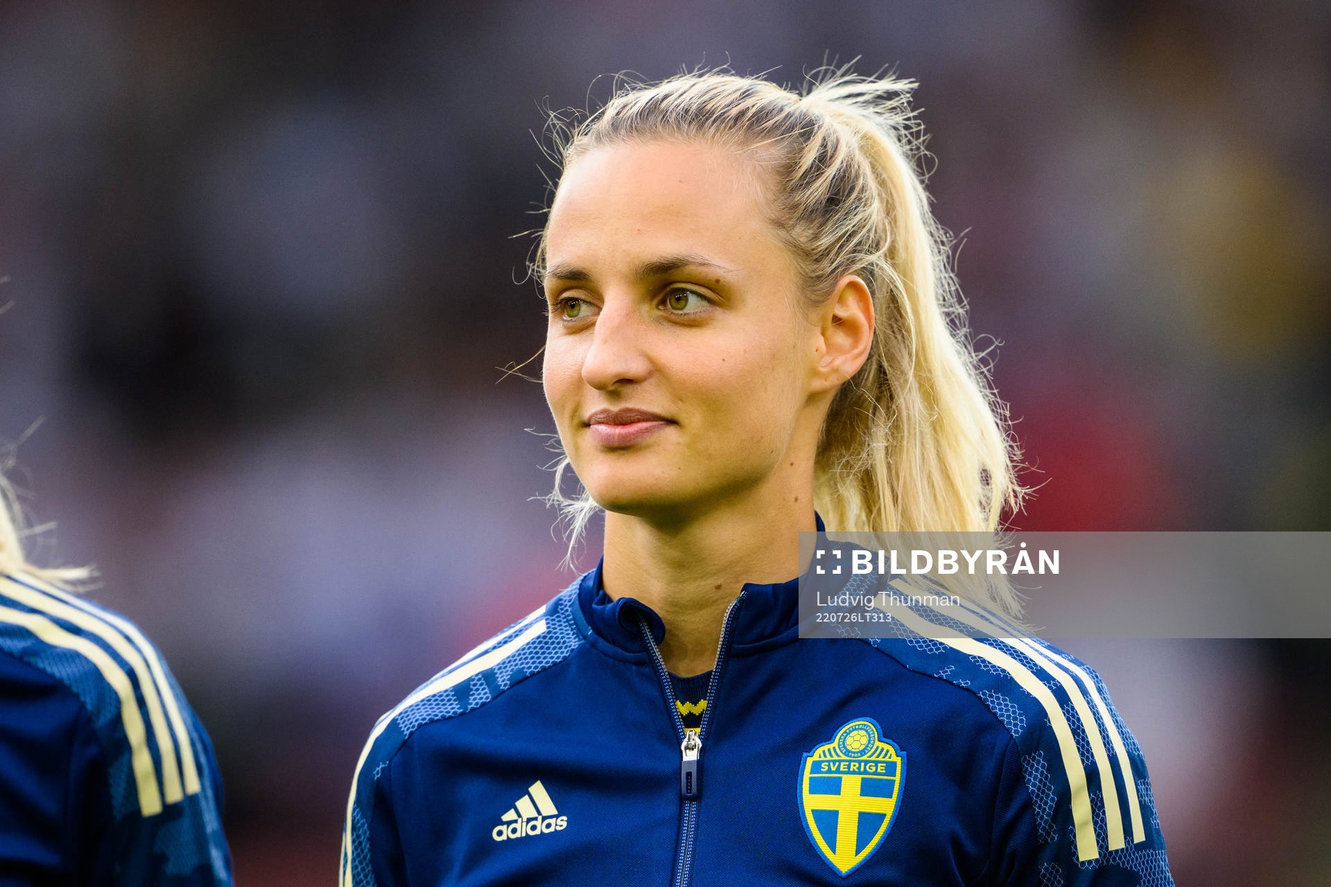 Nathalie Björn ahead of the UEFA Women's Euro 2022 semifinal match between England and Sweden on July 26, 2022 in Sheffield. 