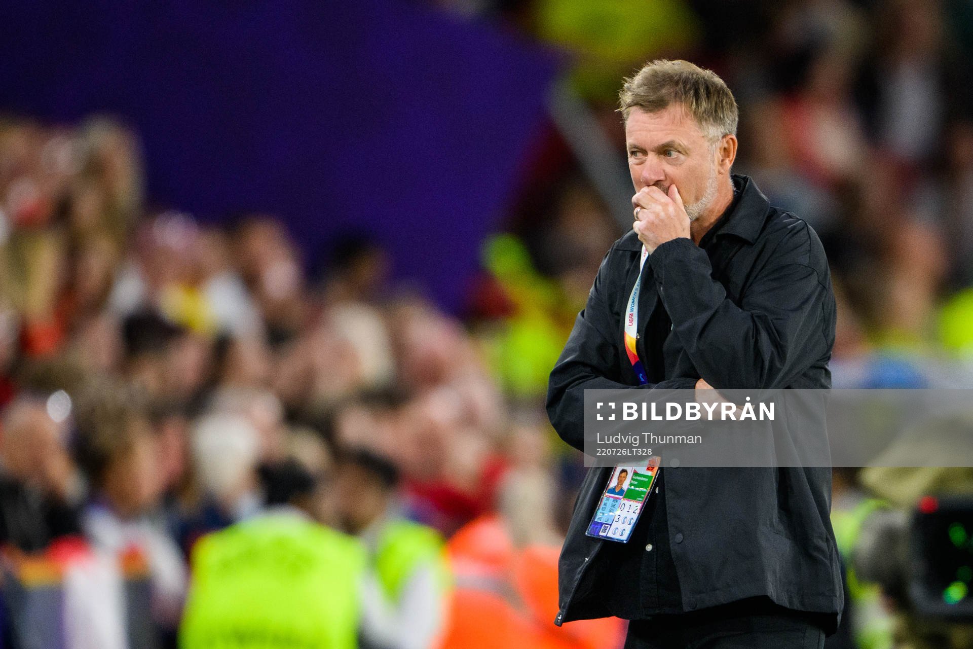 Peter Gerhardsson, head coach of Sweden looks dejected