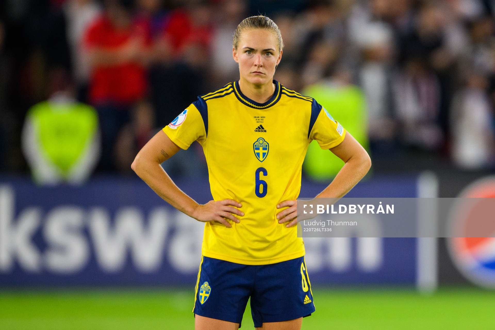 Magdalena Eriksson of Sweden looks dejected