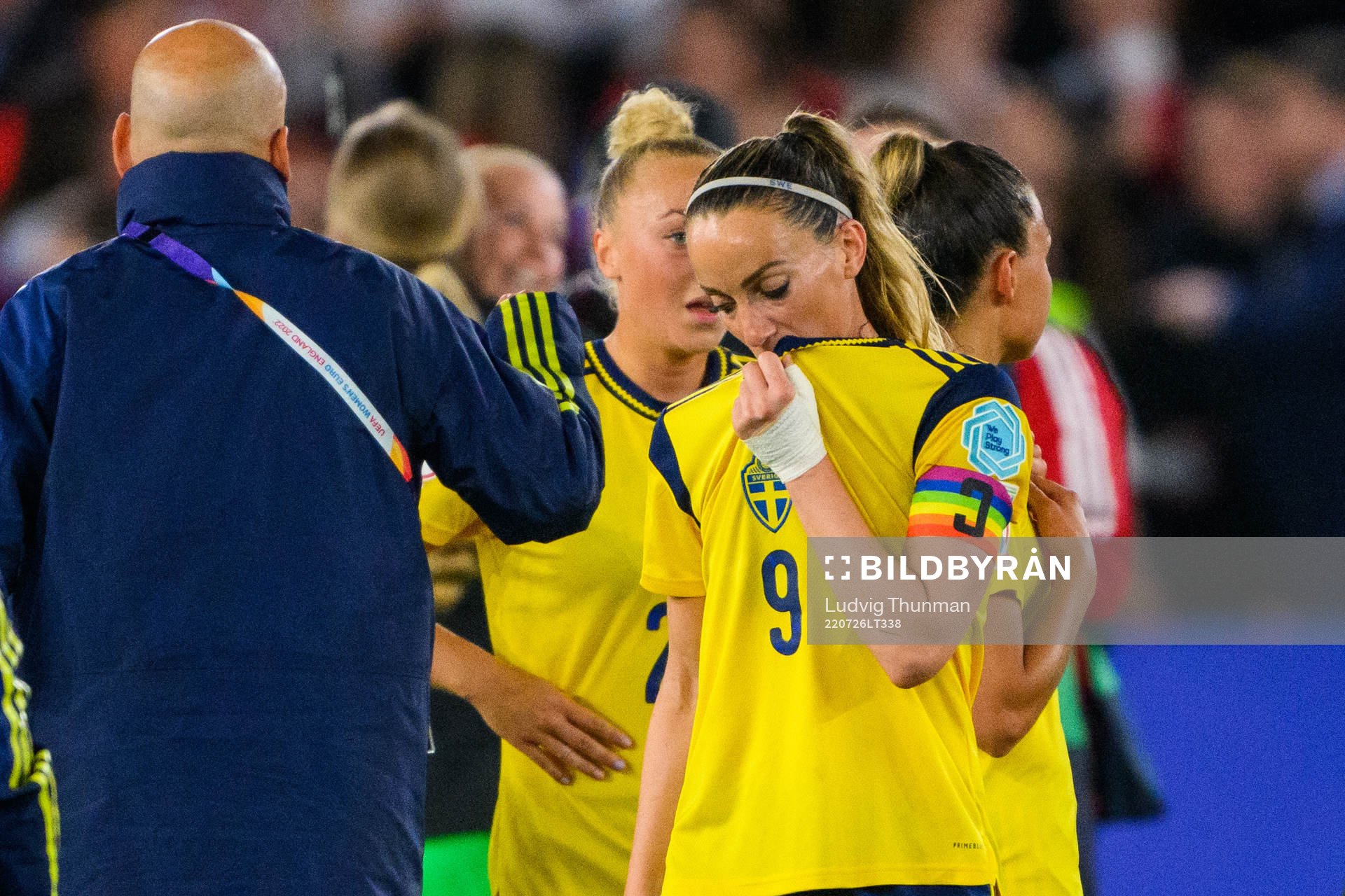 Kosovare Asllani of Sweden looks dejected