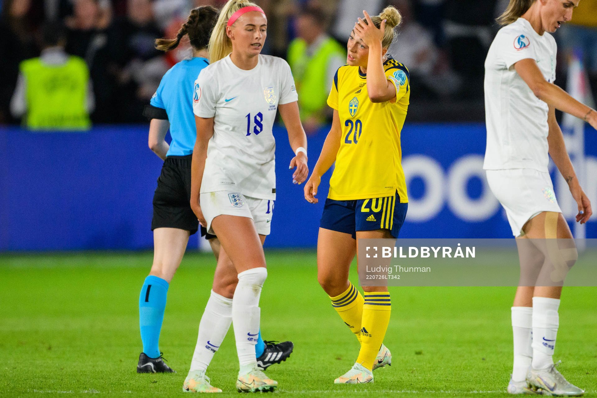 Hanna Bennison of Sweden looks dejected