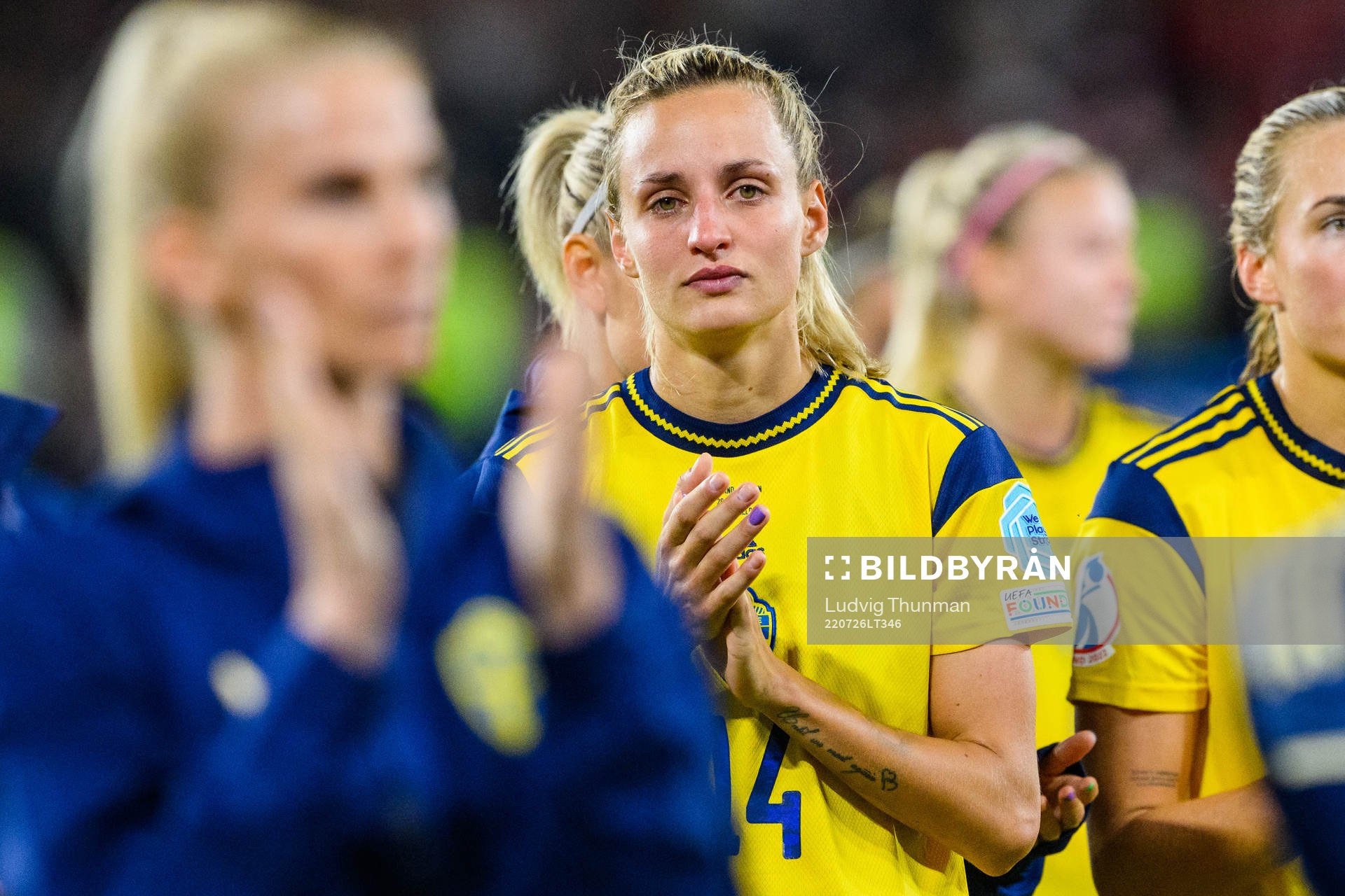 Nathalie Björn of Sweden looks dejected