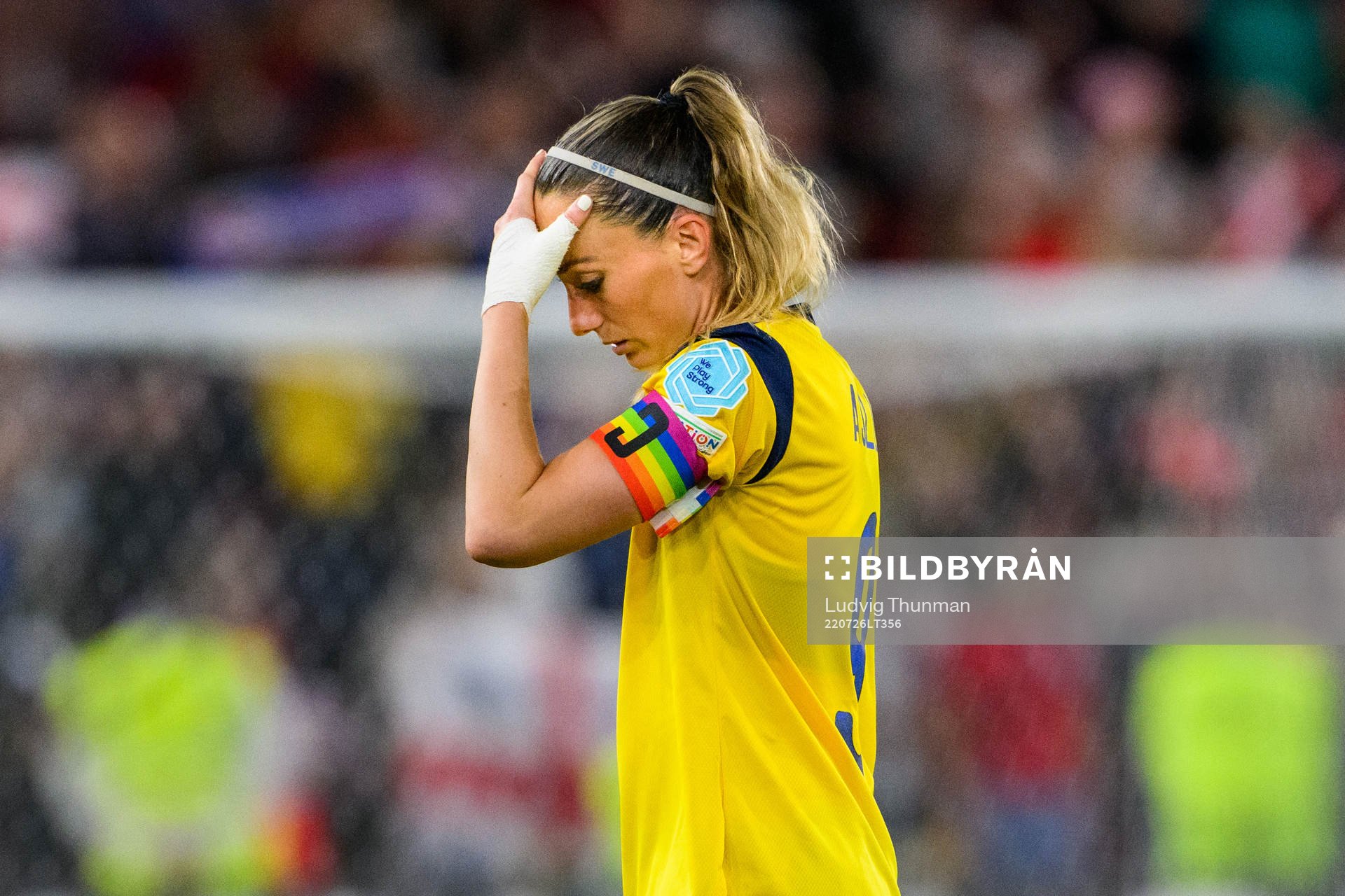 Kosovare Asllani of Sweden looks dejected
