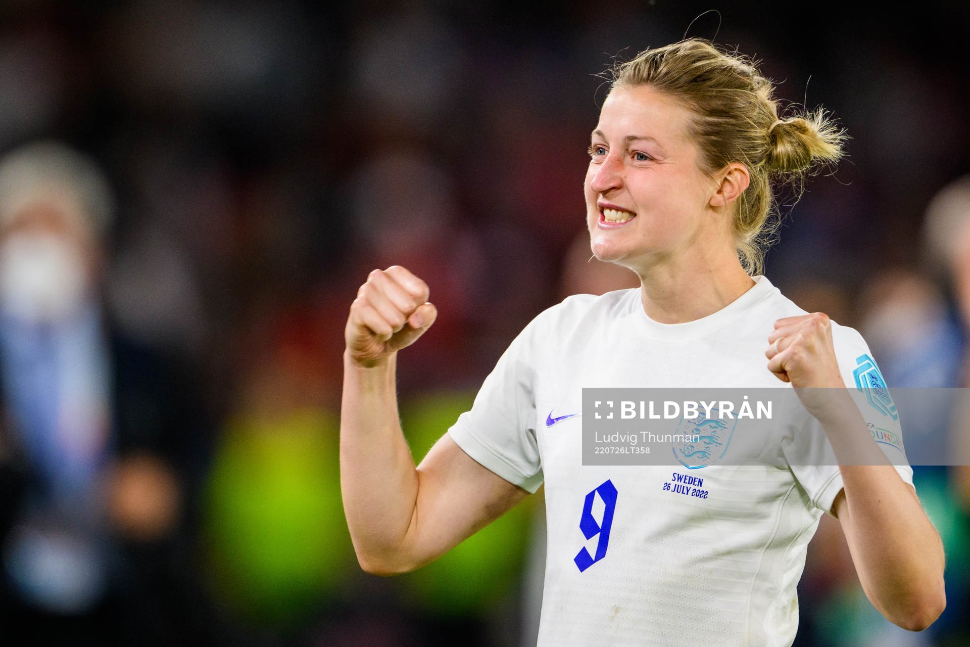 Ellen White of England celebrates
