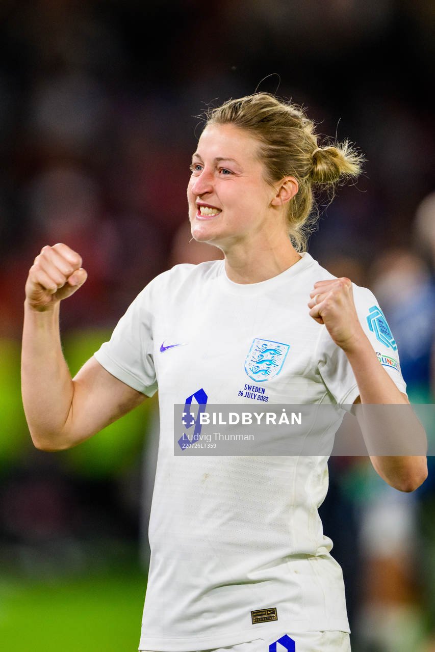 Ellen White of England celebrates