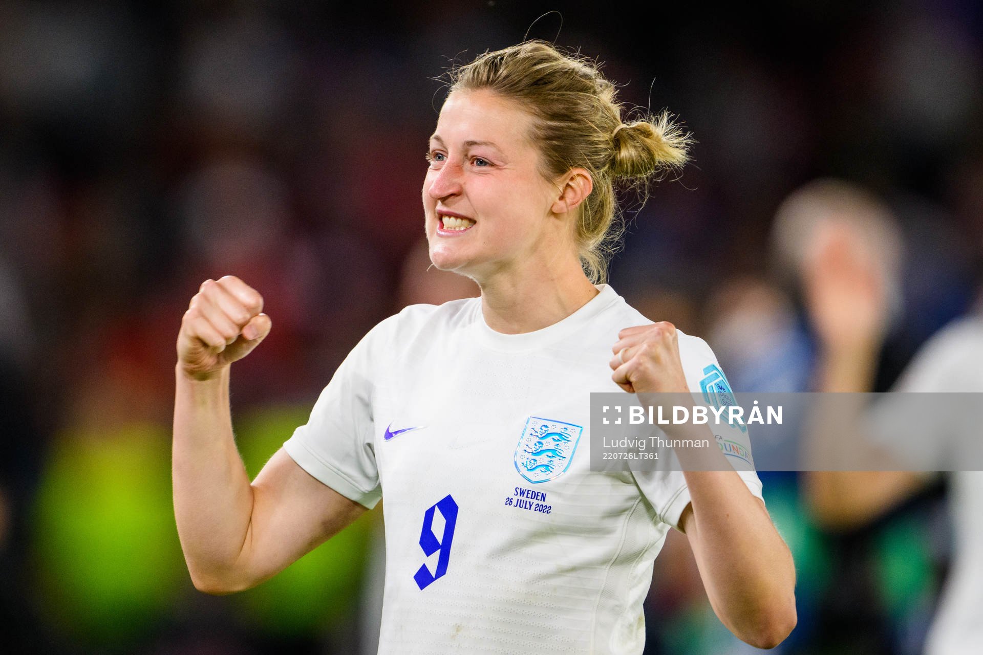 Ellen White of England celebrates