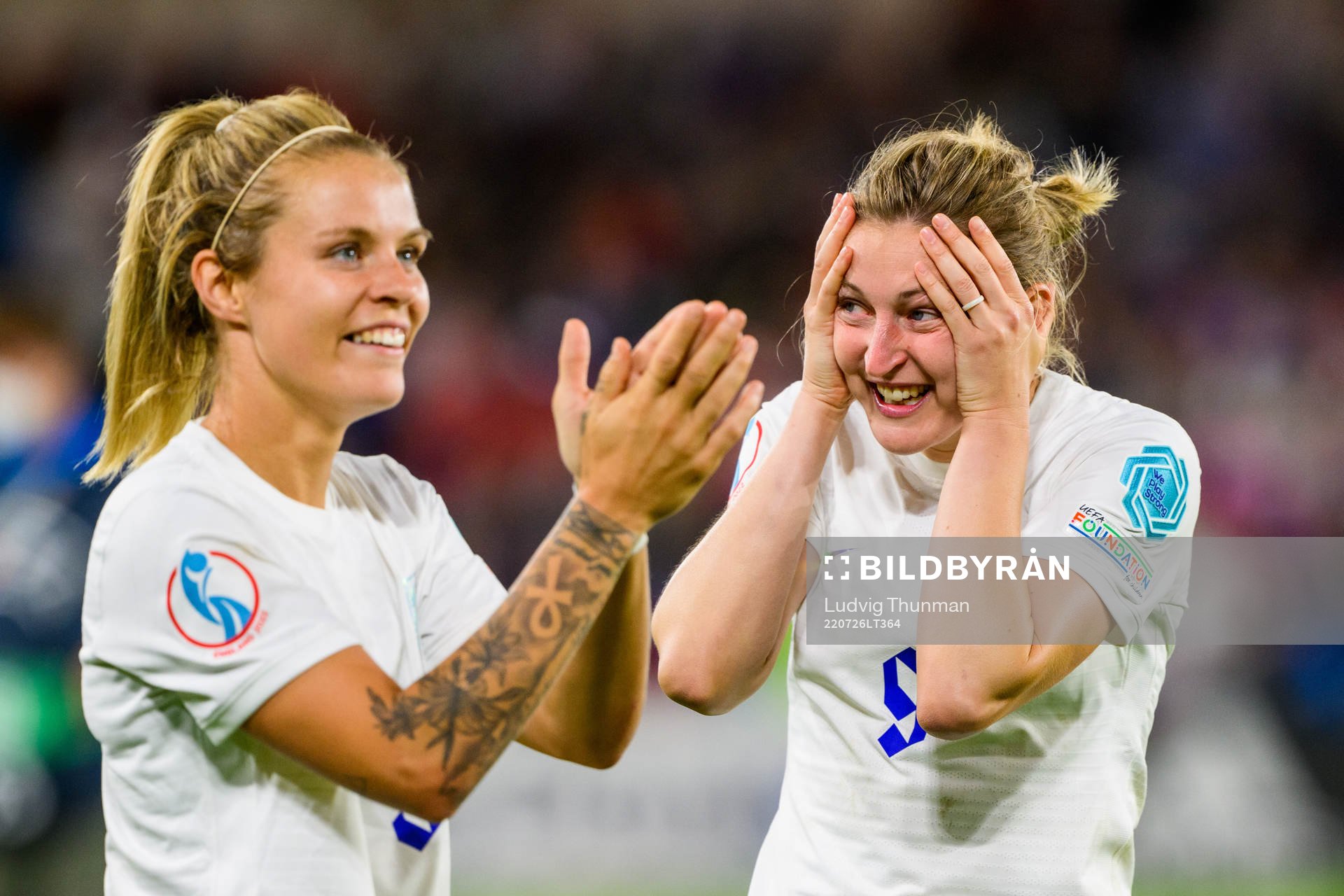Ellen White of England celebrates