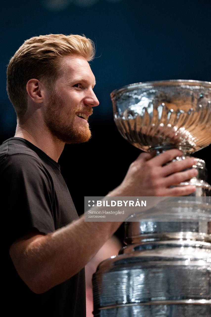 Gabriel Landeskog of Colorado Avalanche with the Stanley