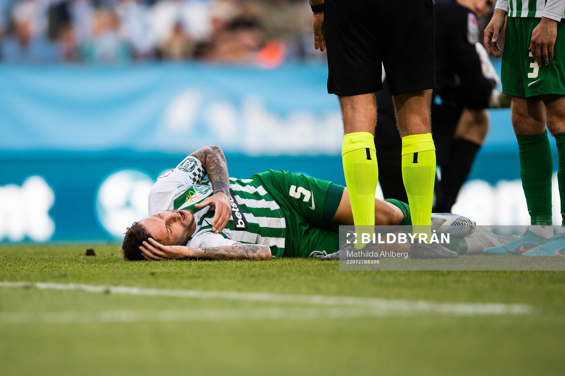 Nicolas Gorobsov of Zalgiris Vilnius in pain