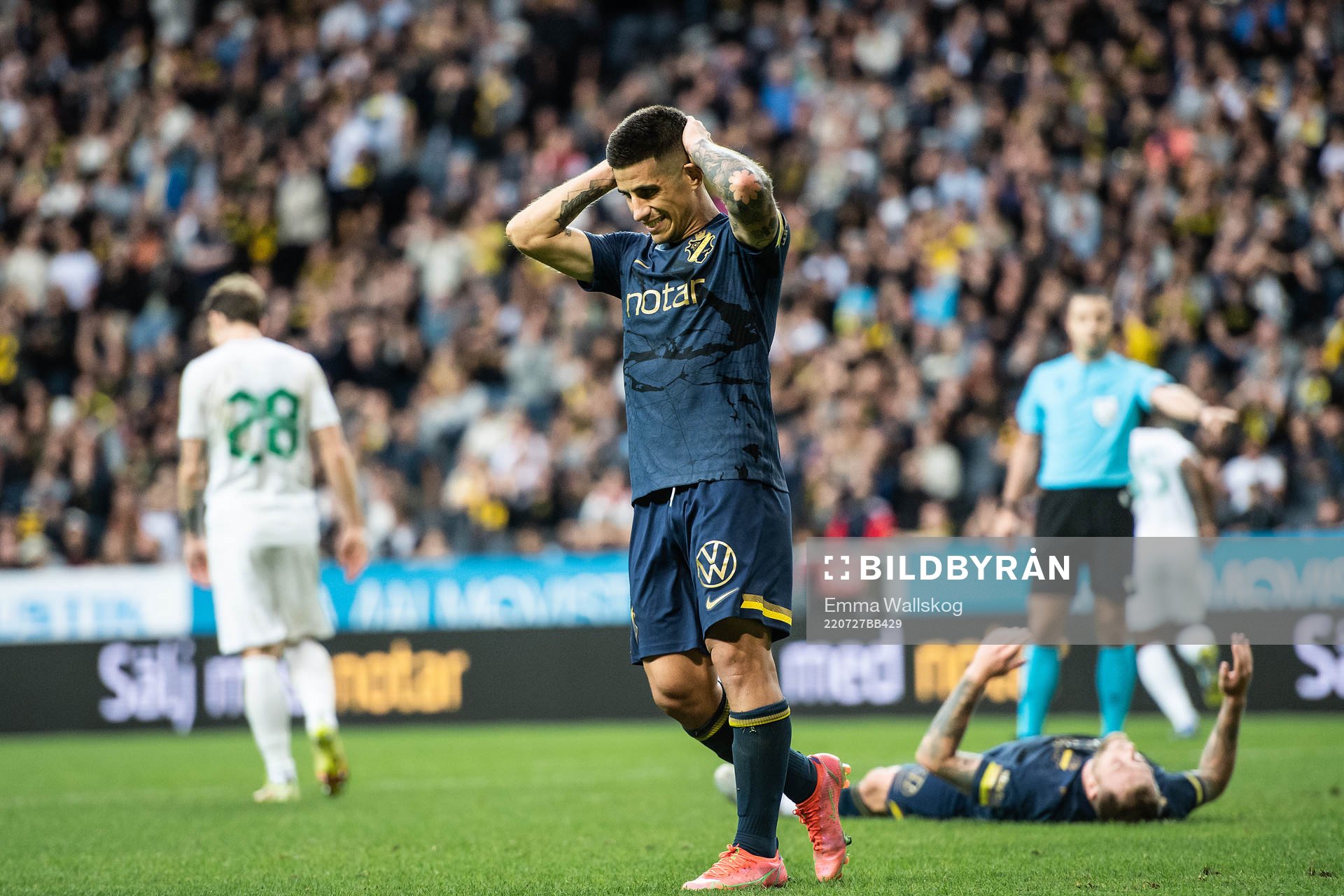 Nicolas Stefanelli of AIK looks dejected
