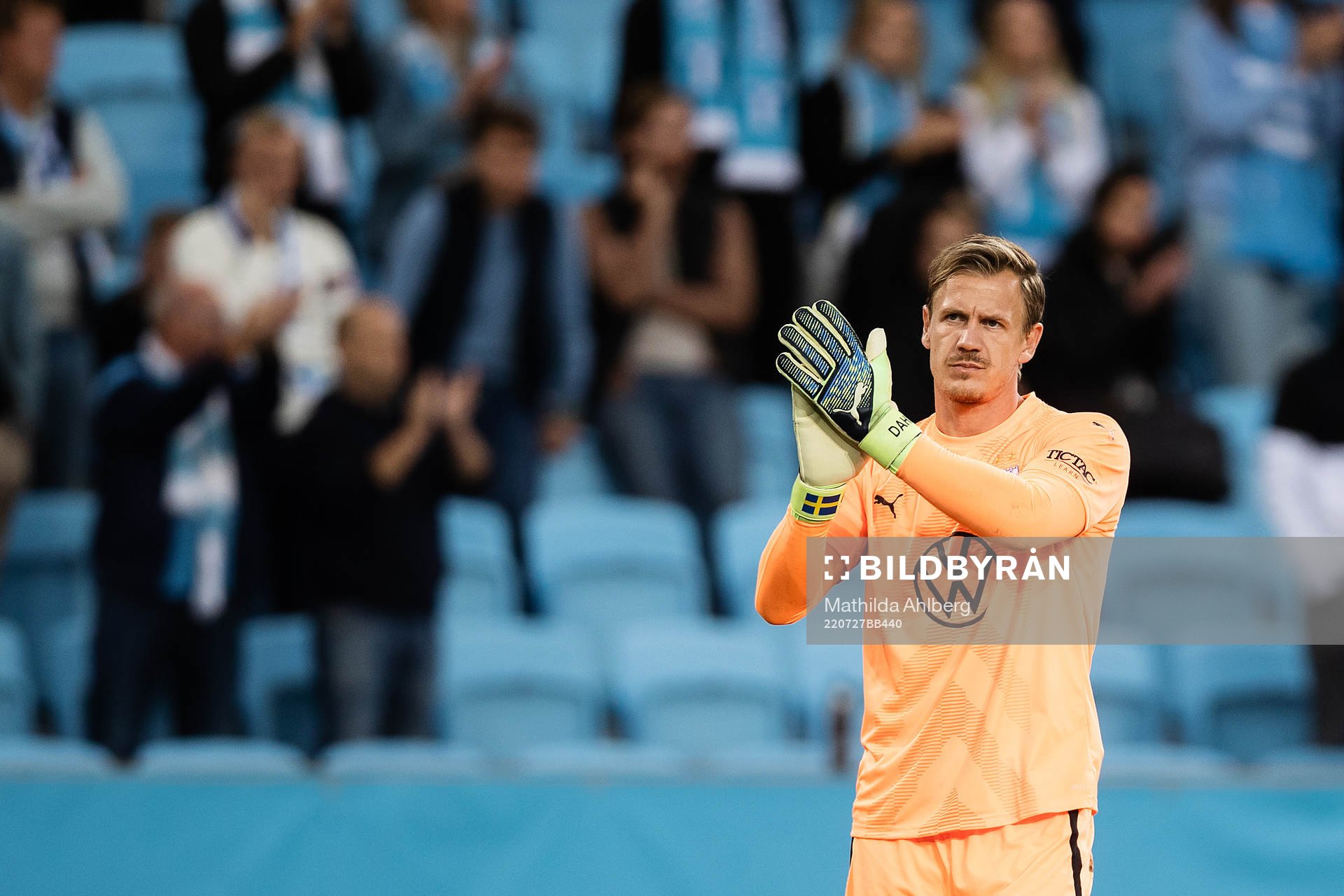Goalkeeper Johan Dahlin of Malmö FF looks dejected