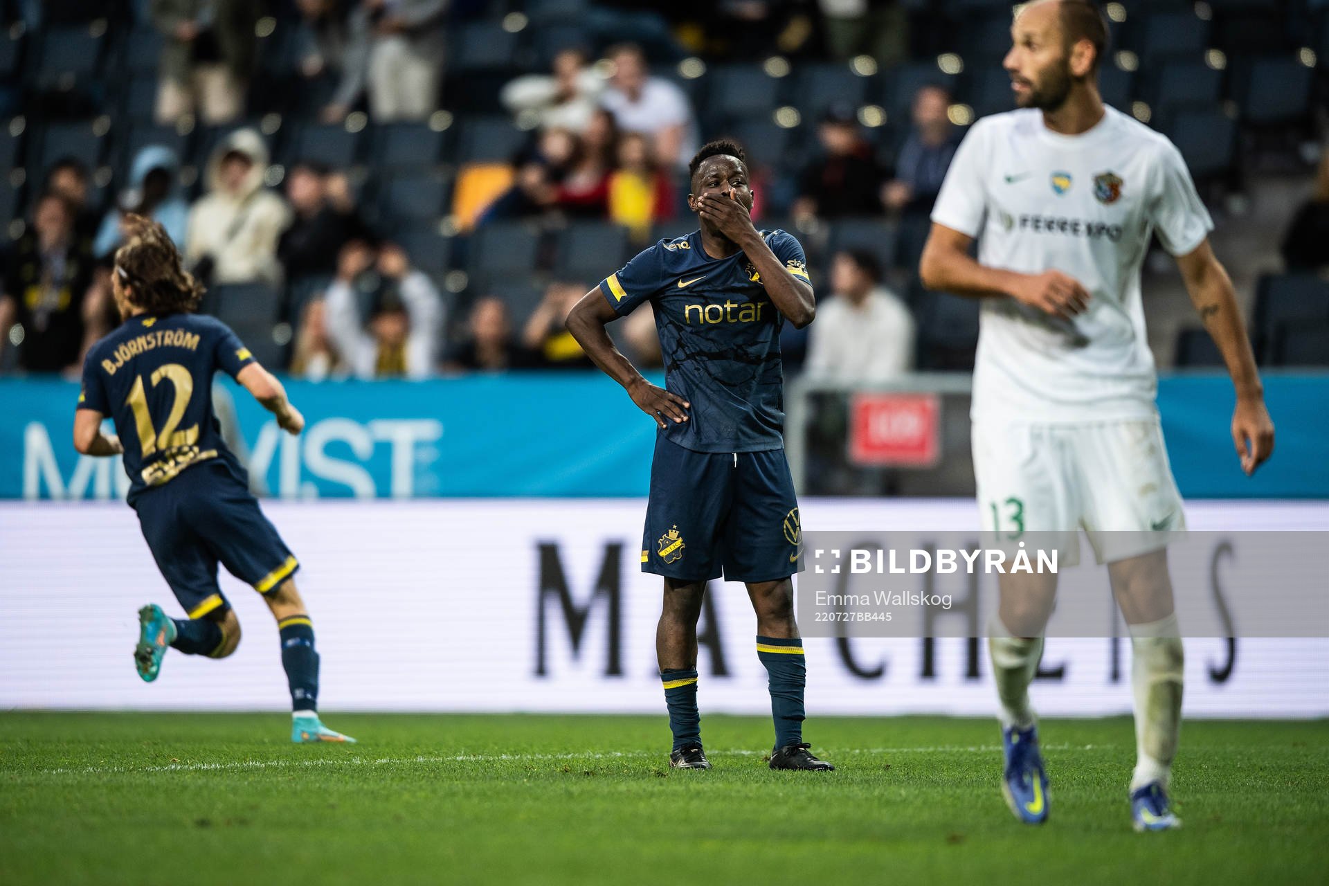 Erick Otieno Ouma of AIK looks dejected