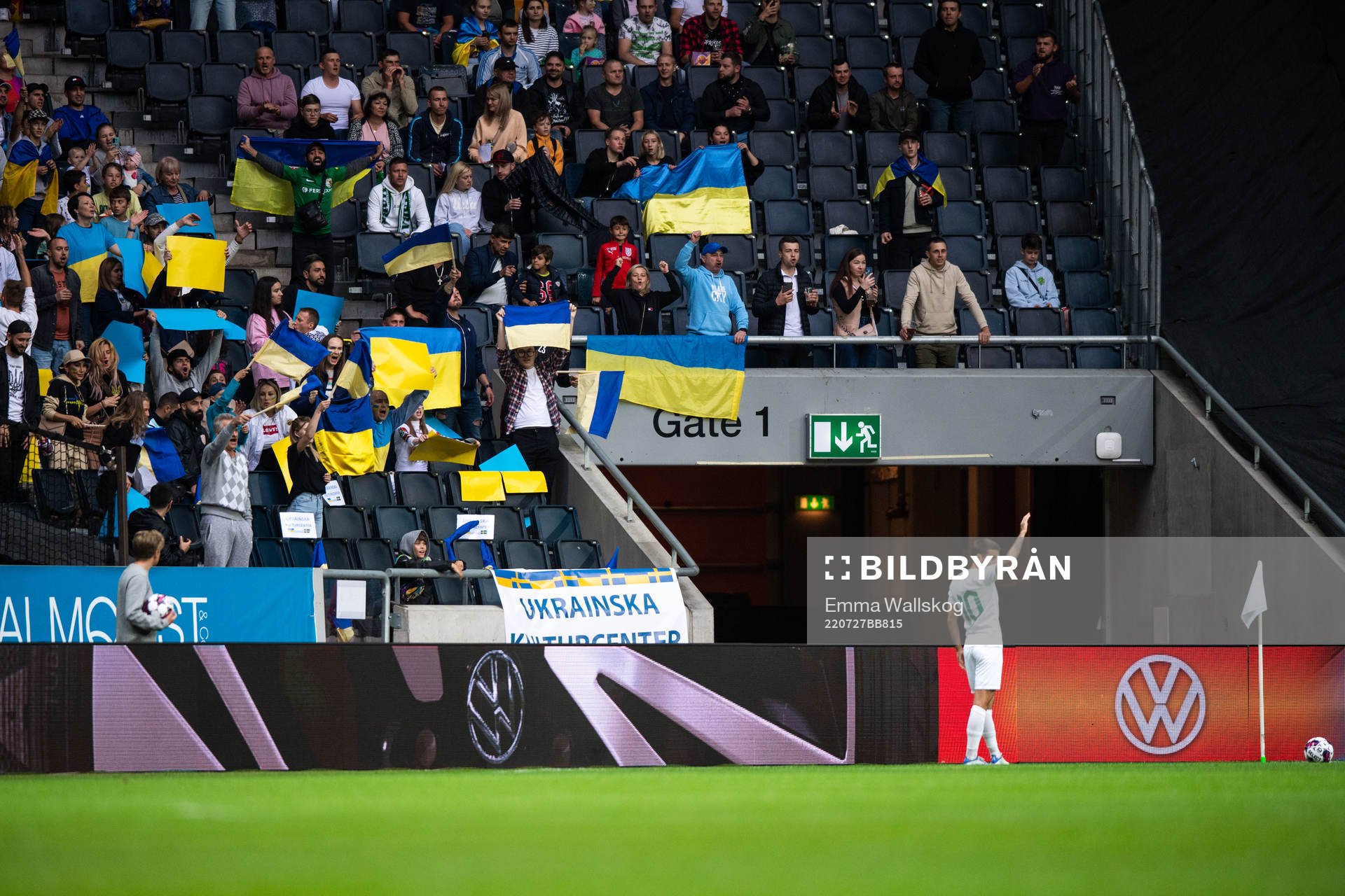 Vincent Thill of Vorskla Poltava with supporters