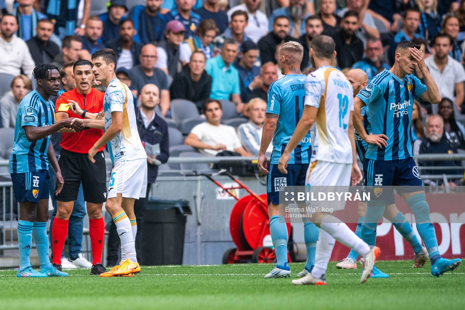 Haris Radetinac of Djurgården and Lindon Selahi of Rijeka