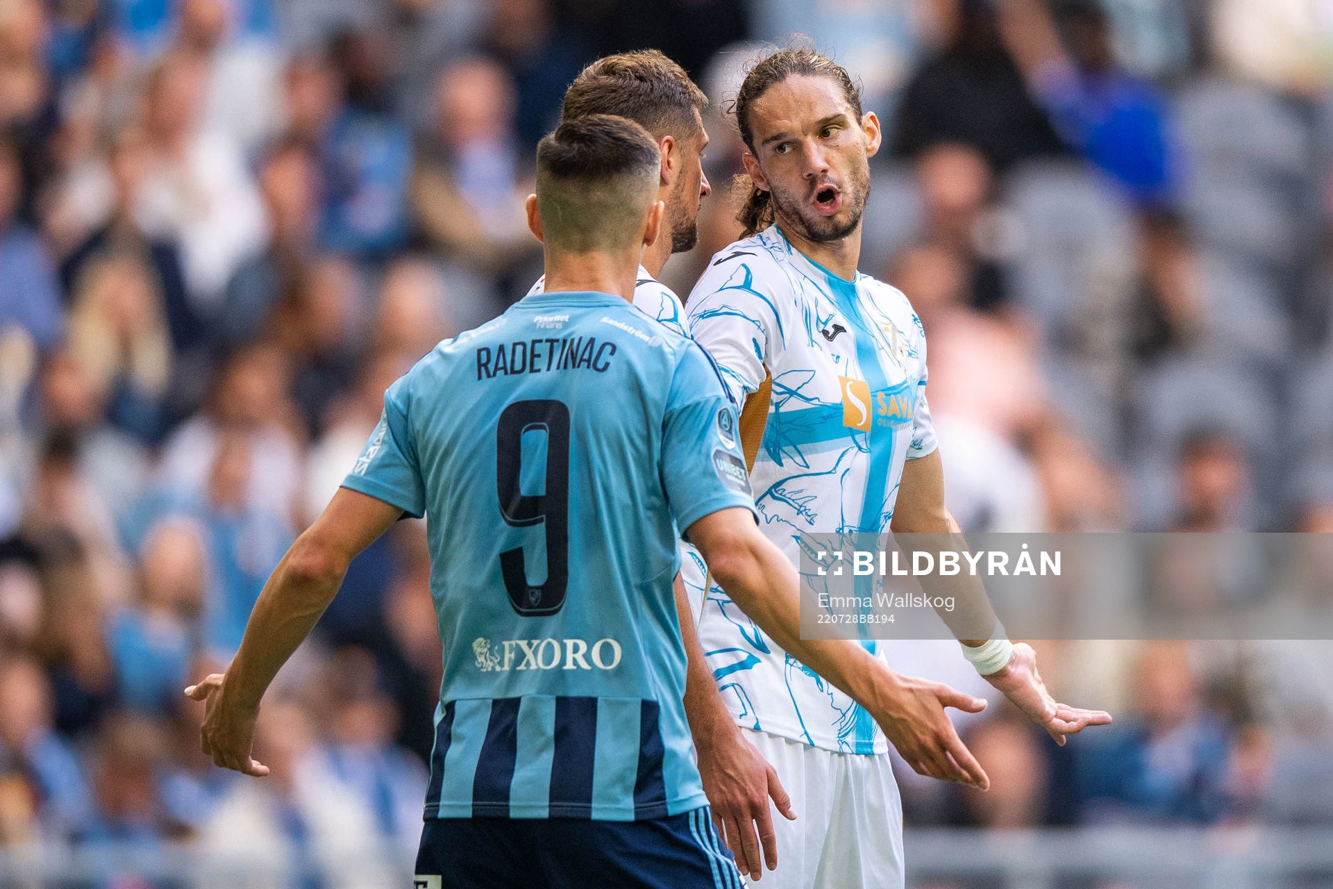Haris Radetinac of Djurgården and Mateo Pavlović of Rijeka