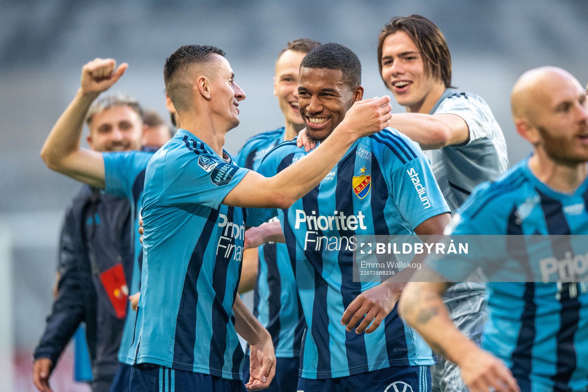 Haris Radetinac and Isak Hien of Djurgården celebrate