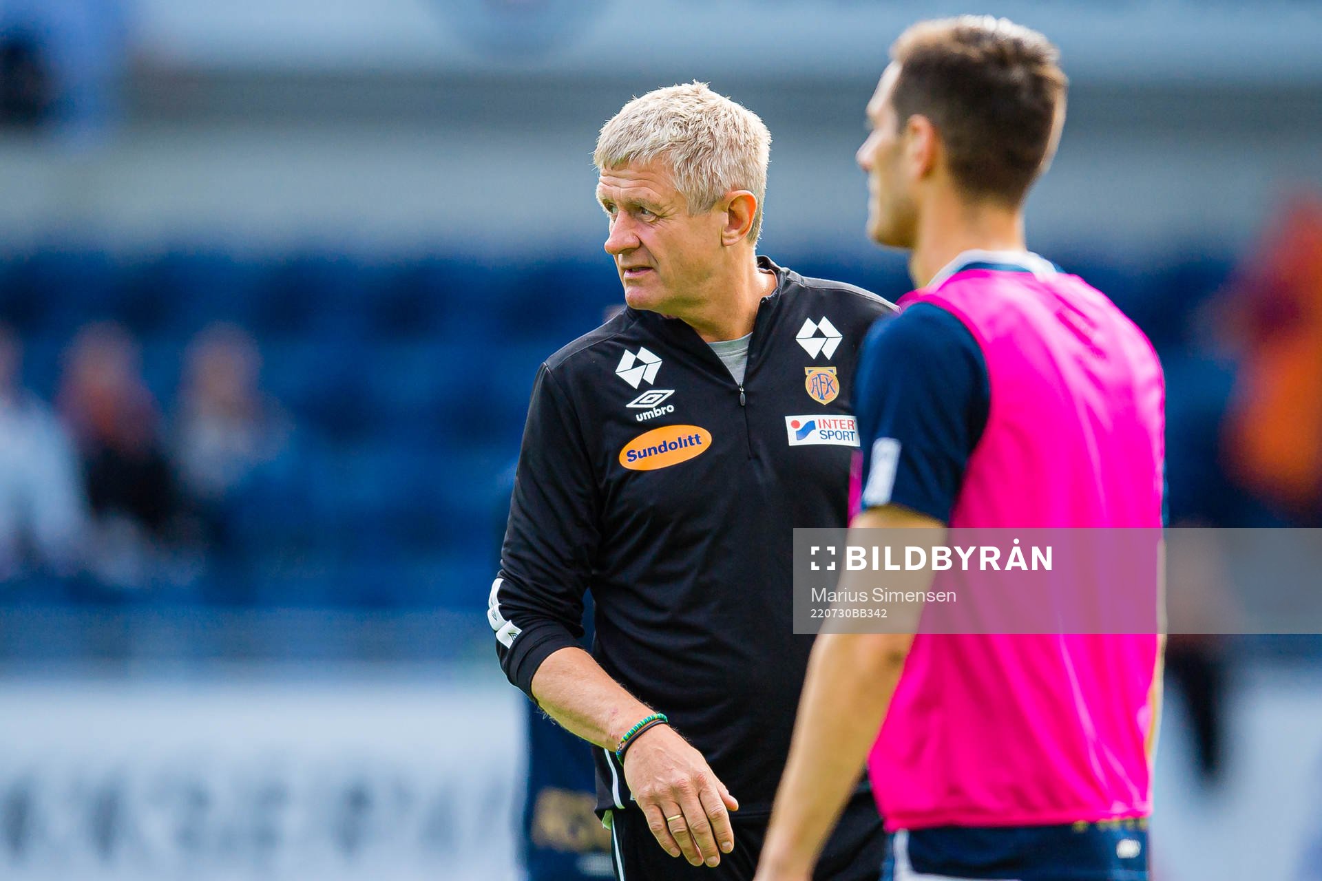 Lars Arne Nilsen, head coach of Aalesund, ahead of the Eliteserien match between Aalesund and Bodø/Glimt on July 30, 2022 in Ålesund.
