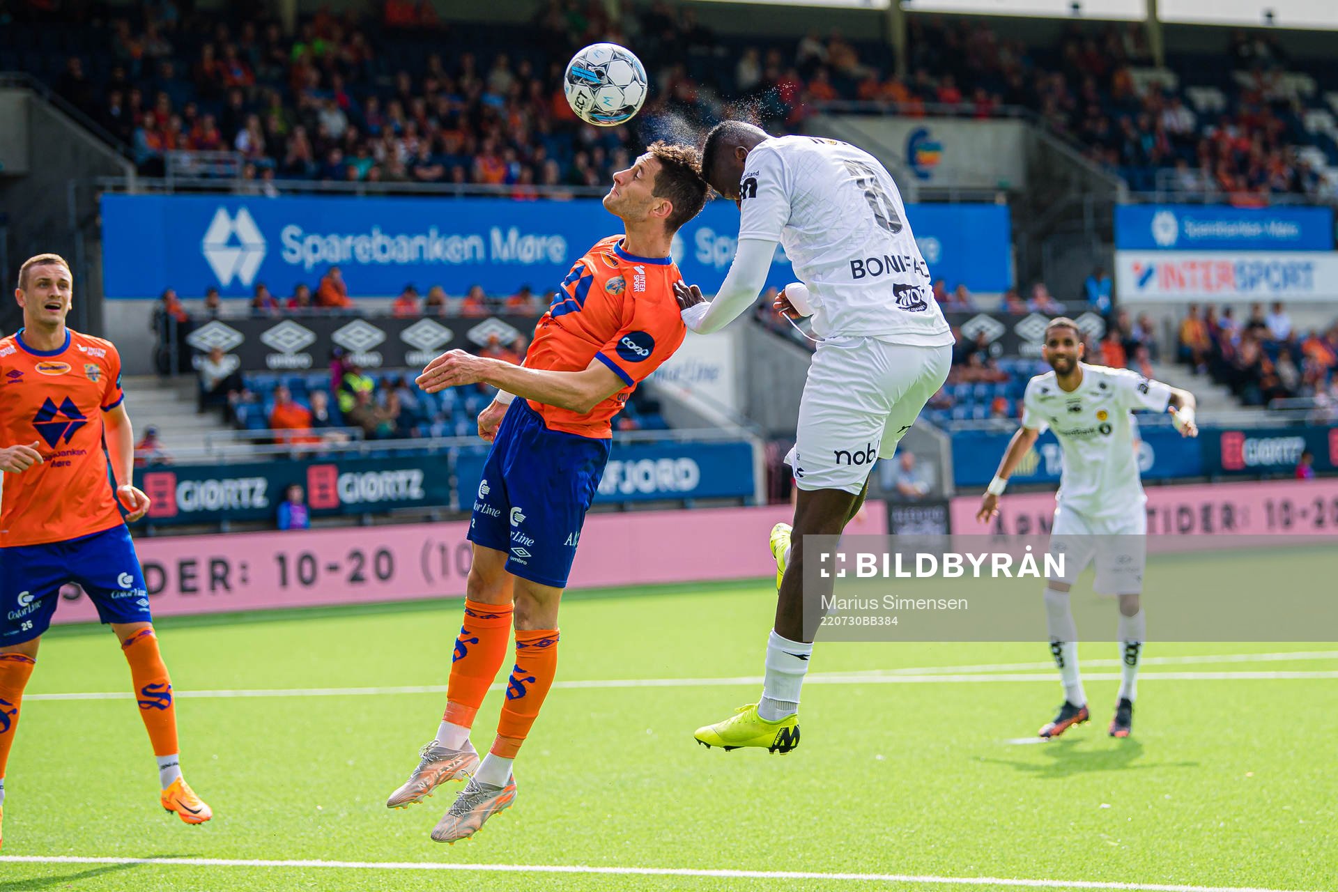 Petar Golubovic of Aalesund and Victor Okoh Boniface of
