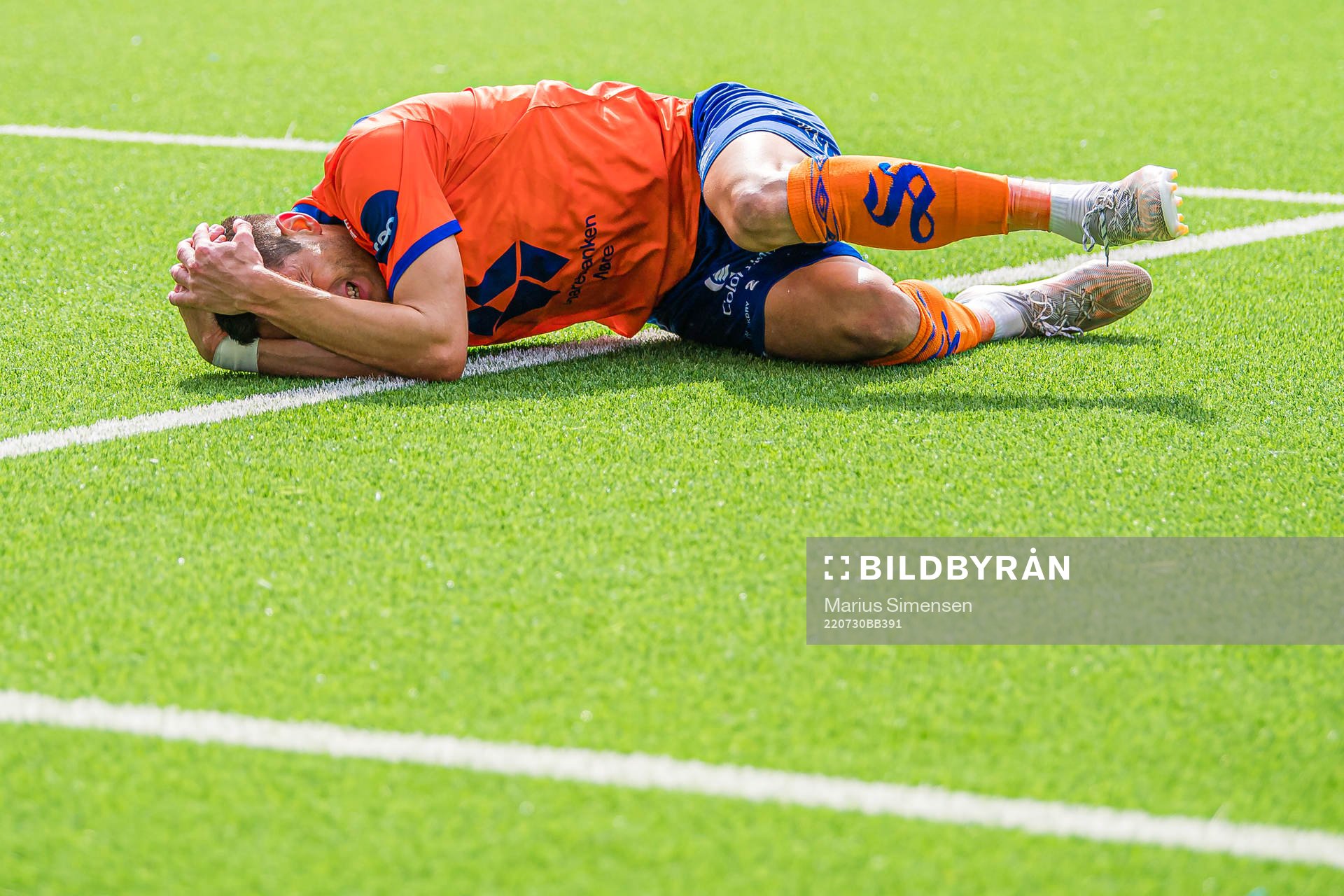 Petar Golubovic of Aalesund in pain
