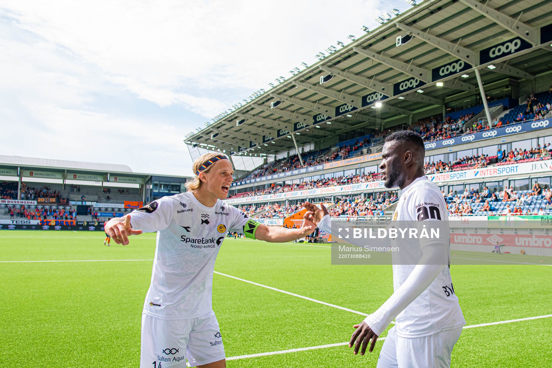 Victor Okoh Boniface of Bodø/Glimt celebrates