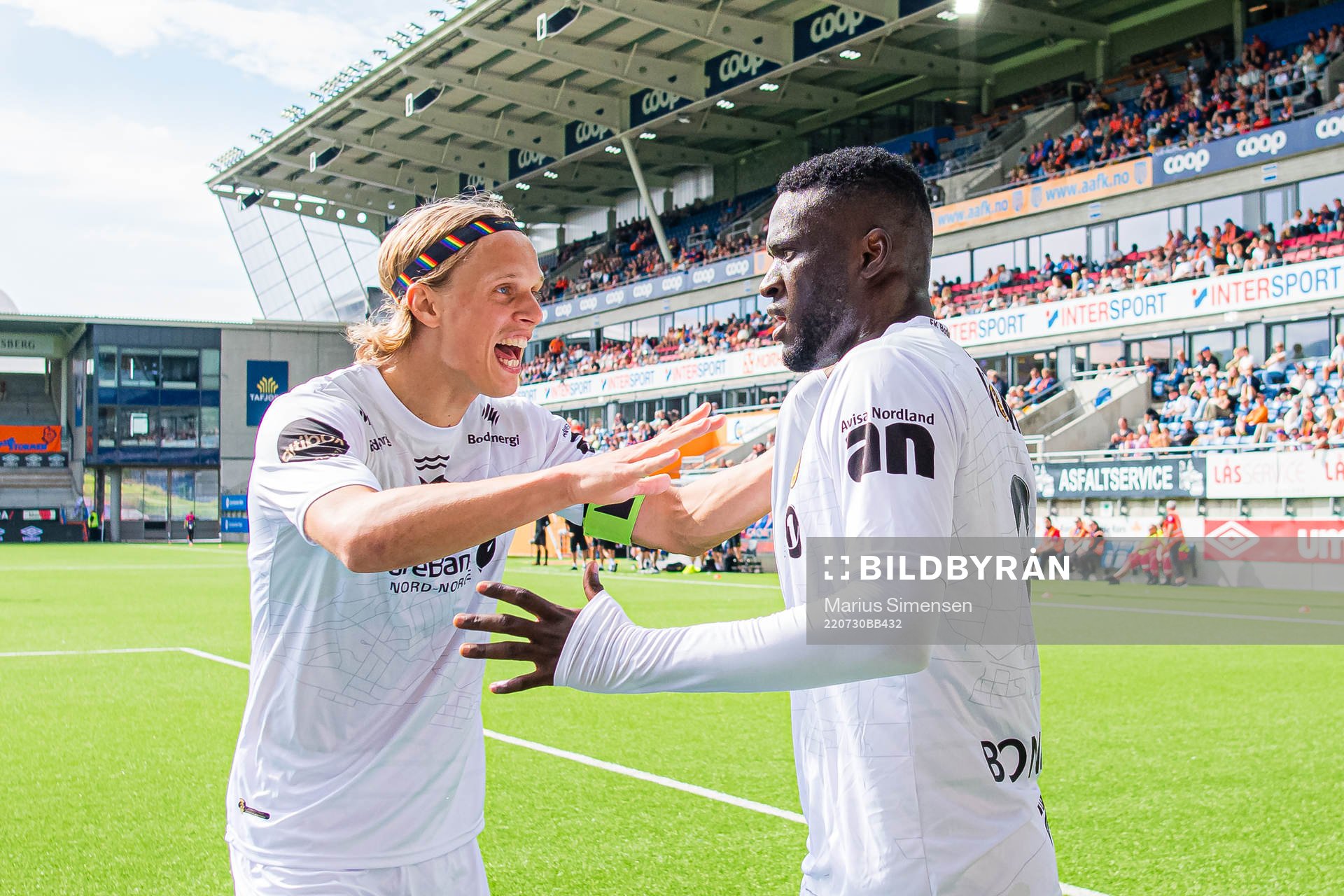 Victor Okoh Boniface of Bodø/Glimt celebrates