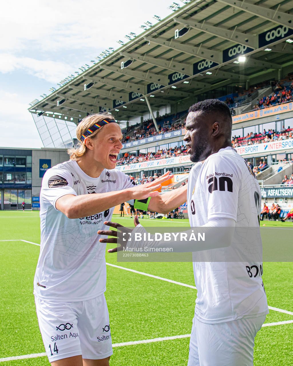 Victor Okoh Boniface of Bodø/Glimt celebrates