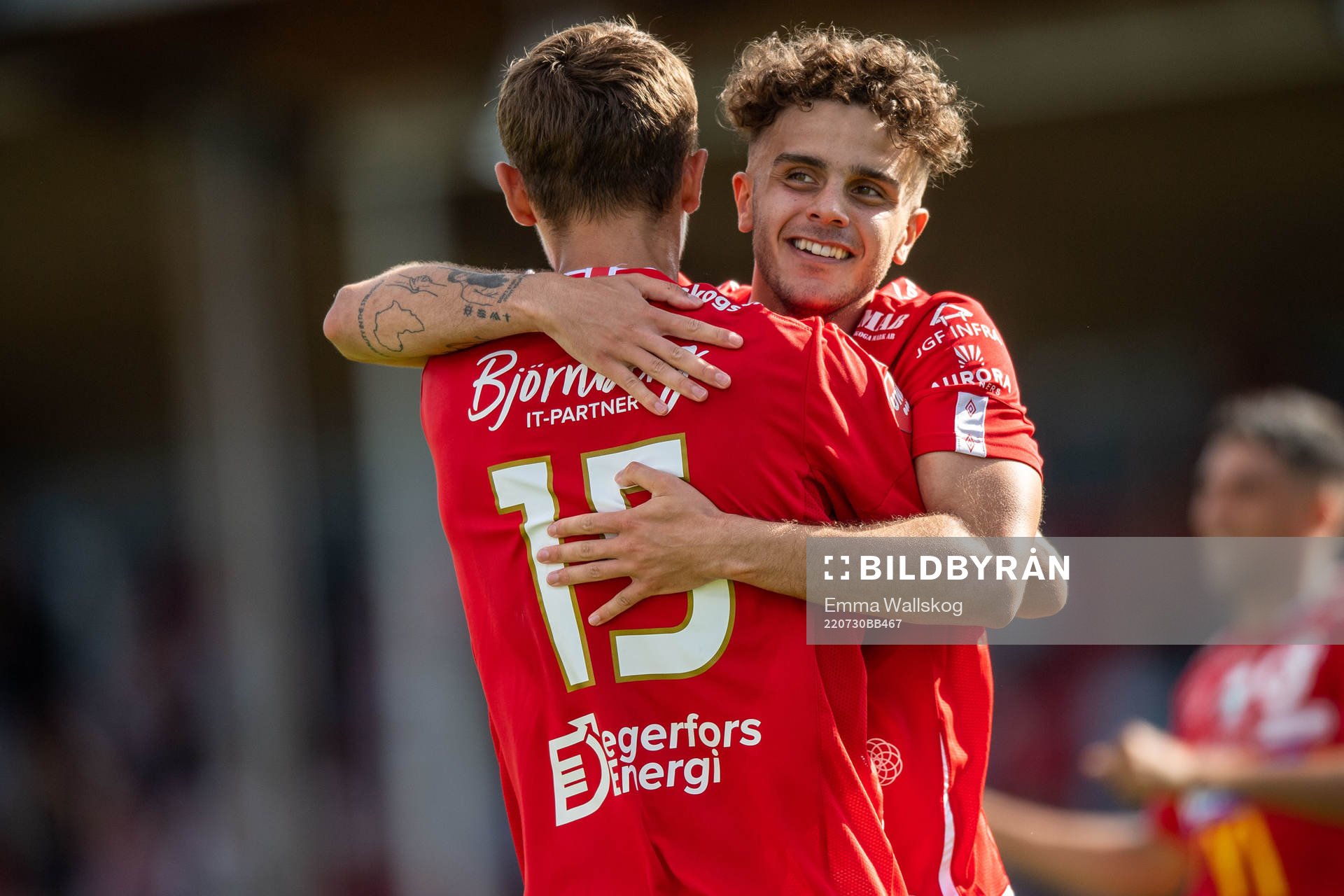 Degerfors Gustaf Lagerbielke och Justin Salmon jublar