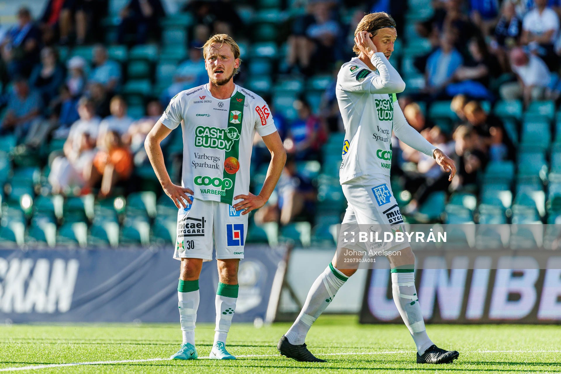 Varbergs Joel Sundström under fotbollsmatchen i Allsvenskan mellan GIF Sundsvall och Varberg den 30 juli 2022 i Sundsvall. 