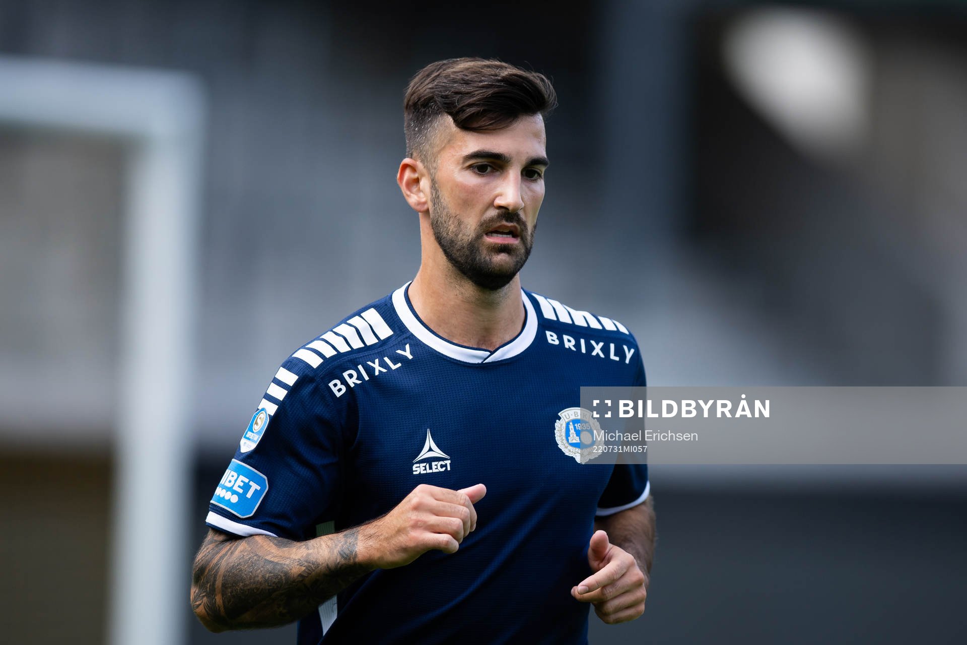 Utsiktens Allan Mohideen under fotbollsmatchen i Superettan mellan Utsikten och Örgryte den 31 juli 2022 i Göteborg. 