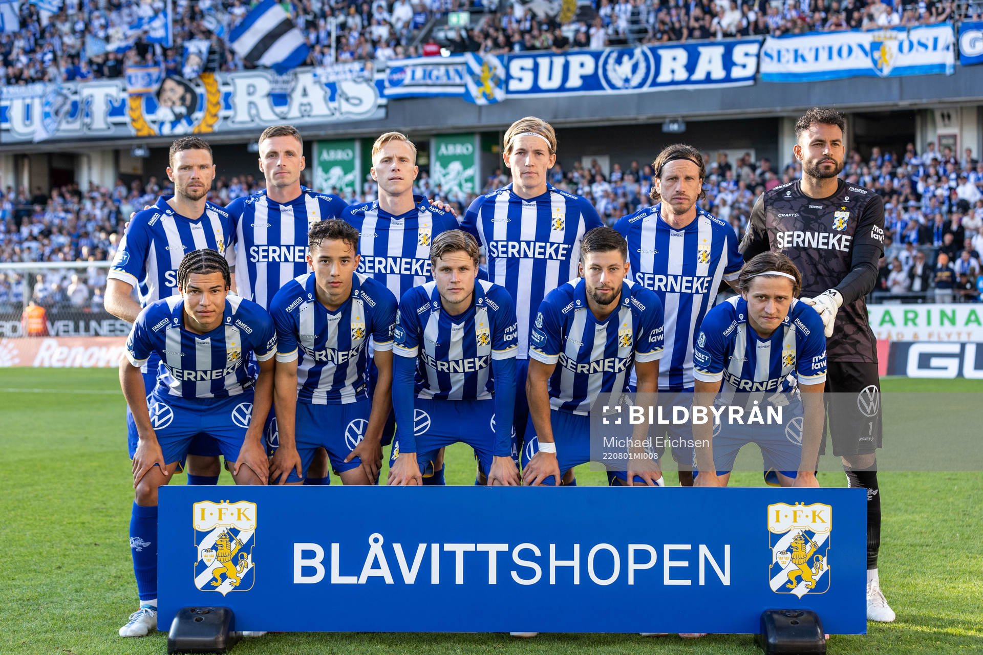IFK Göteborgs startelva uppe fr.v. Marcus Berg, Carl