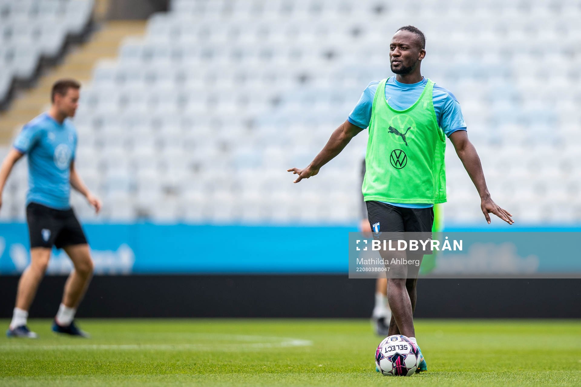 Muhamed Buya Turay  during a training session with Malmö FF on August 3, 2022 in Malmö. 