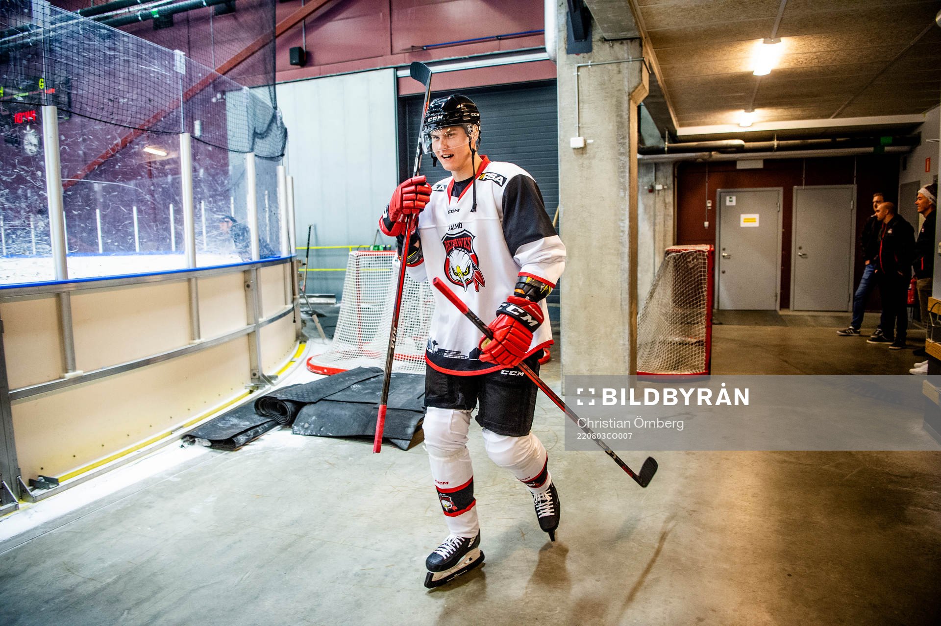 Fredrik Händemark innan en träning med Malmö Redhawks