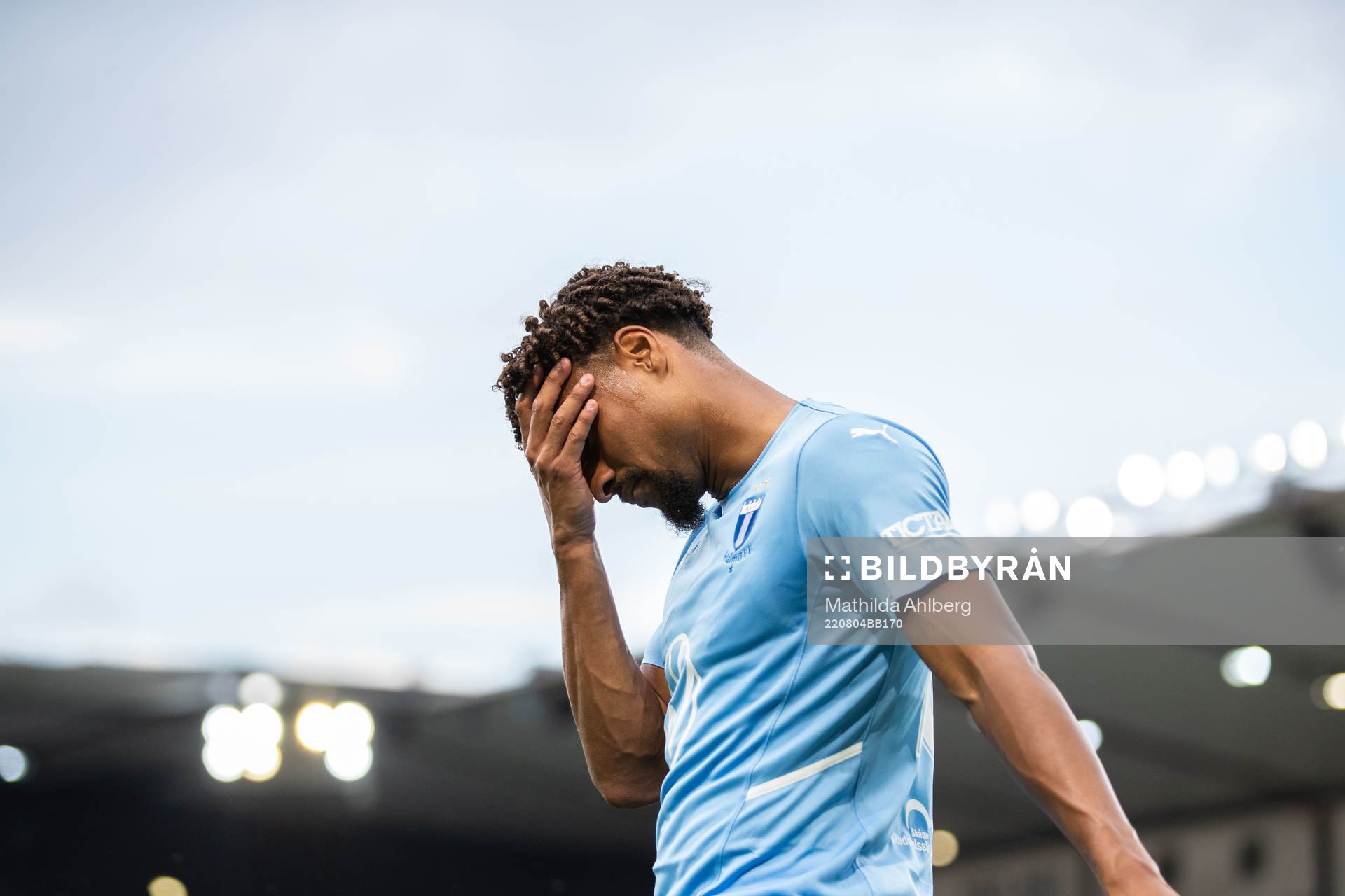 Joseph Ceesay of Malmö FF looks dejected