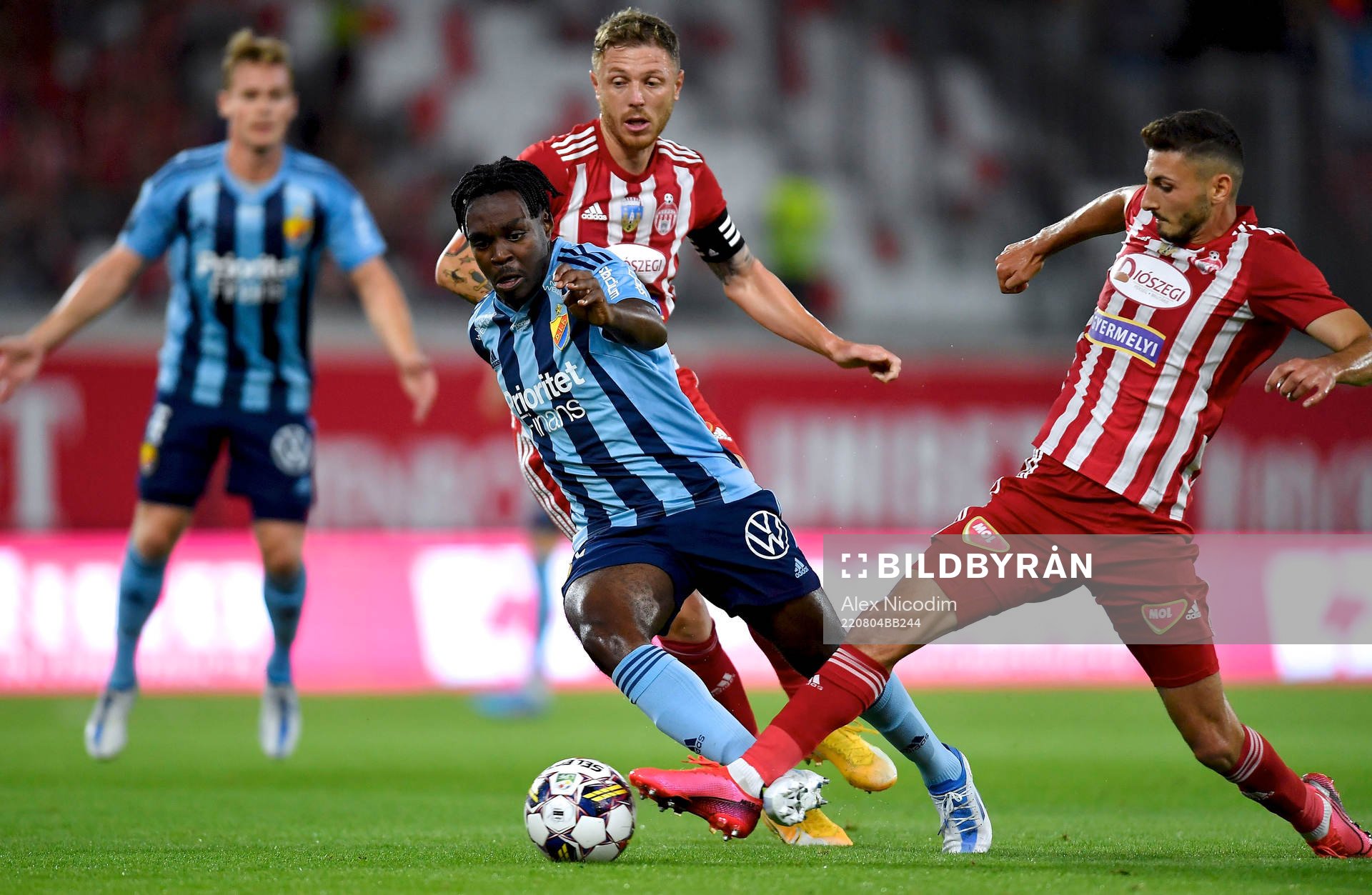 Joel Asoro of Djurgården and Medzit Neziri of FK Shkendija