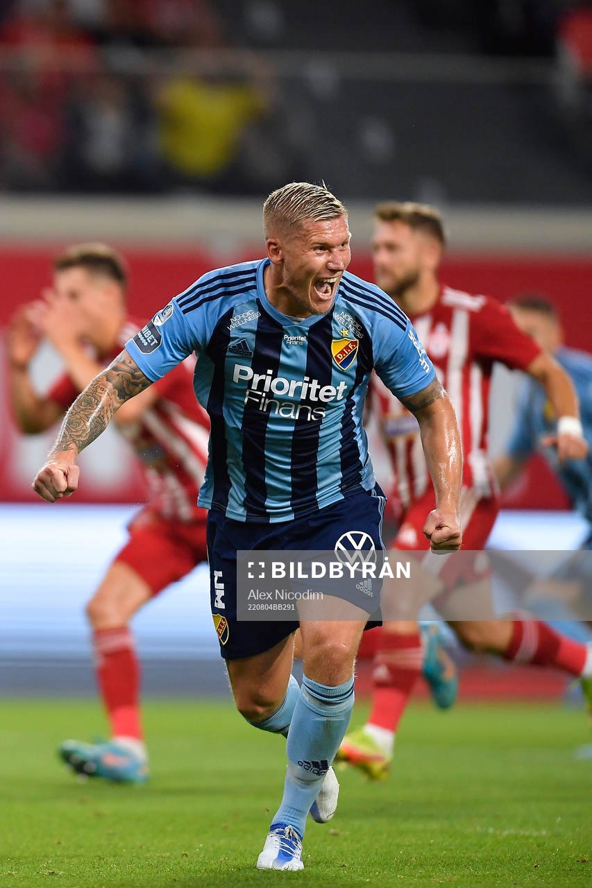 Victor Edvardsen of Djurgården celebrates