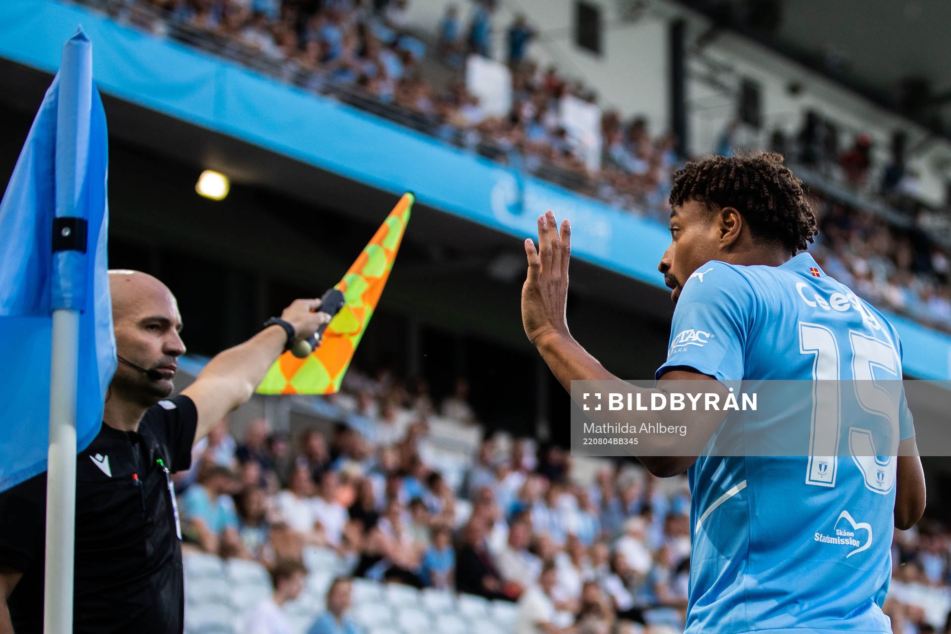 Joseph Ceesay of Malmö FF reacts