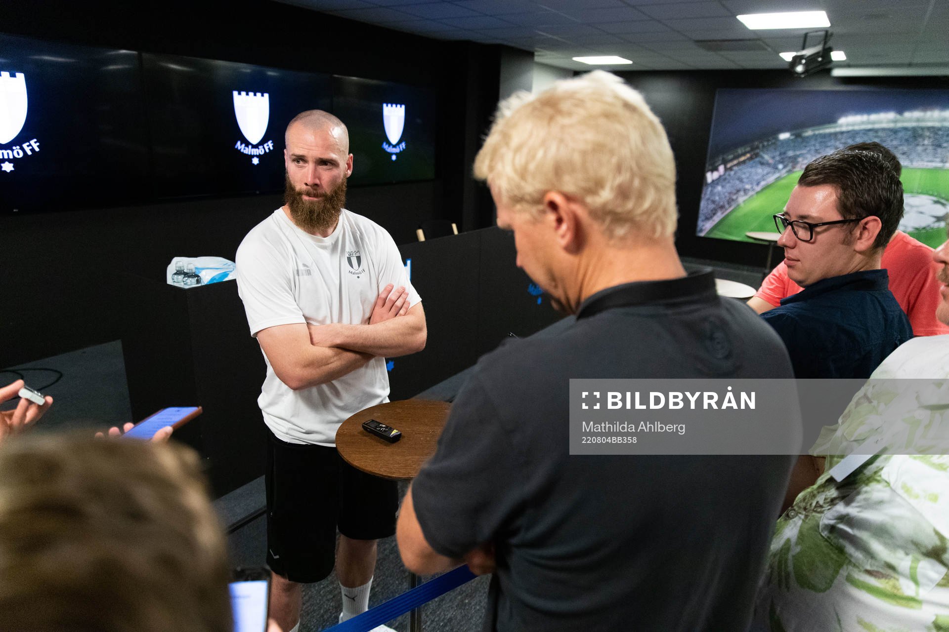 Jo Inge Berget of Malmö FF in mixed zone