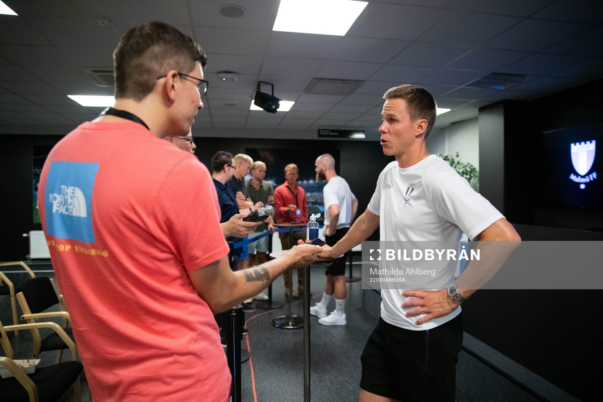 Niklas Moisander of Malmö FF in mixed zone